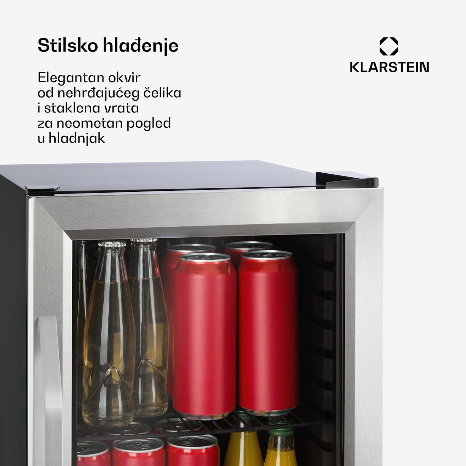 Harlem, hladnjak za napitke, F, metalna rešetkasta polica, staklena vrata 