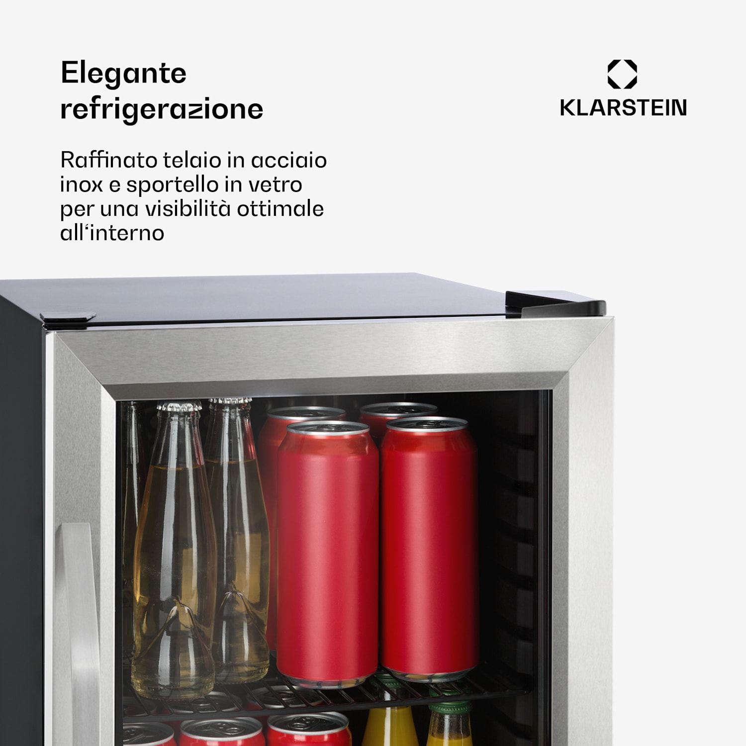 Frigo per bevande Harlem 23 litri 1 ripiano in metallo sportello di vetro 