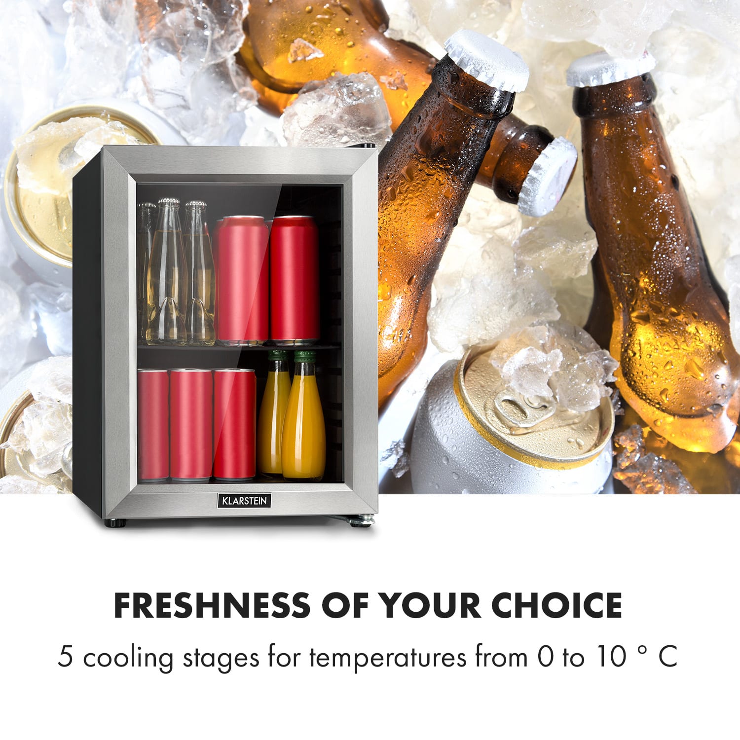 Refrigerador de bebidas Harlem 23 Litros 1 Prateleira Metálica Porta de Vidro 