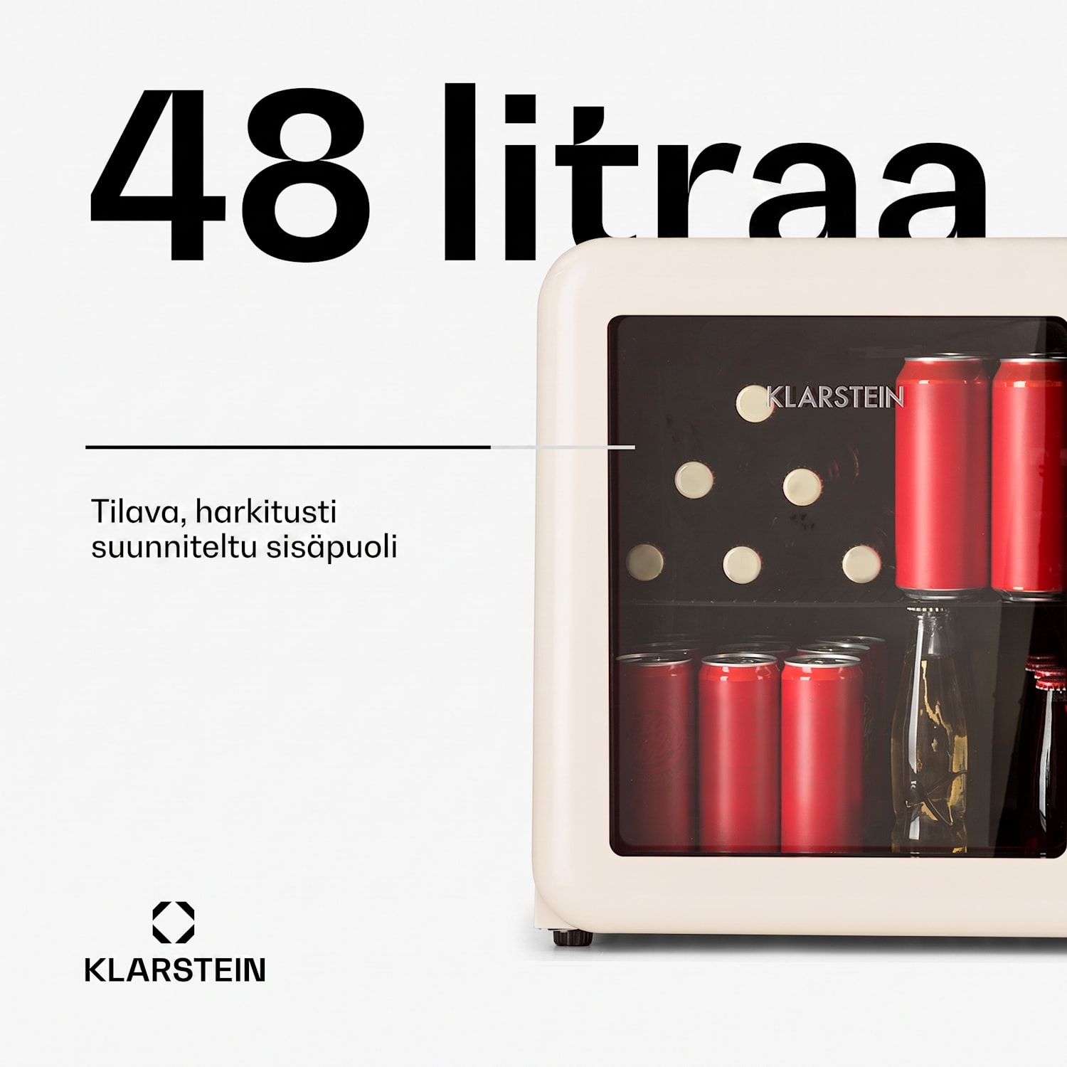 PopLife 48 juomajääkaappi jääkaappi 0-10 °C retromuotoilu 48 l | Kerma