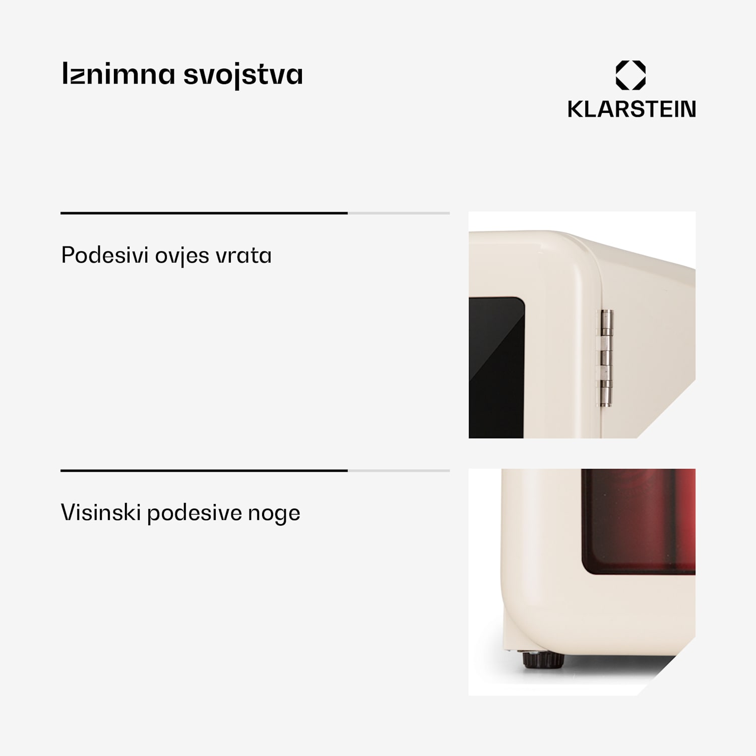 PopLife 48, hladnjak za piće, hladnjak, 0-10°C, retro dizajn 48 Ltr | Krem