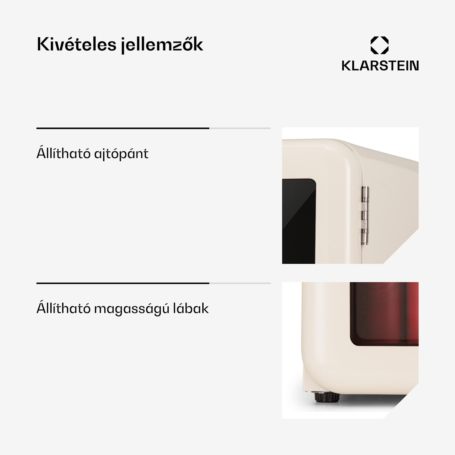 PopLife 48, italhűtőszekrény, 0 - 10 °C, retro kivitel 48 Ltr | Krém