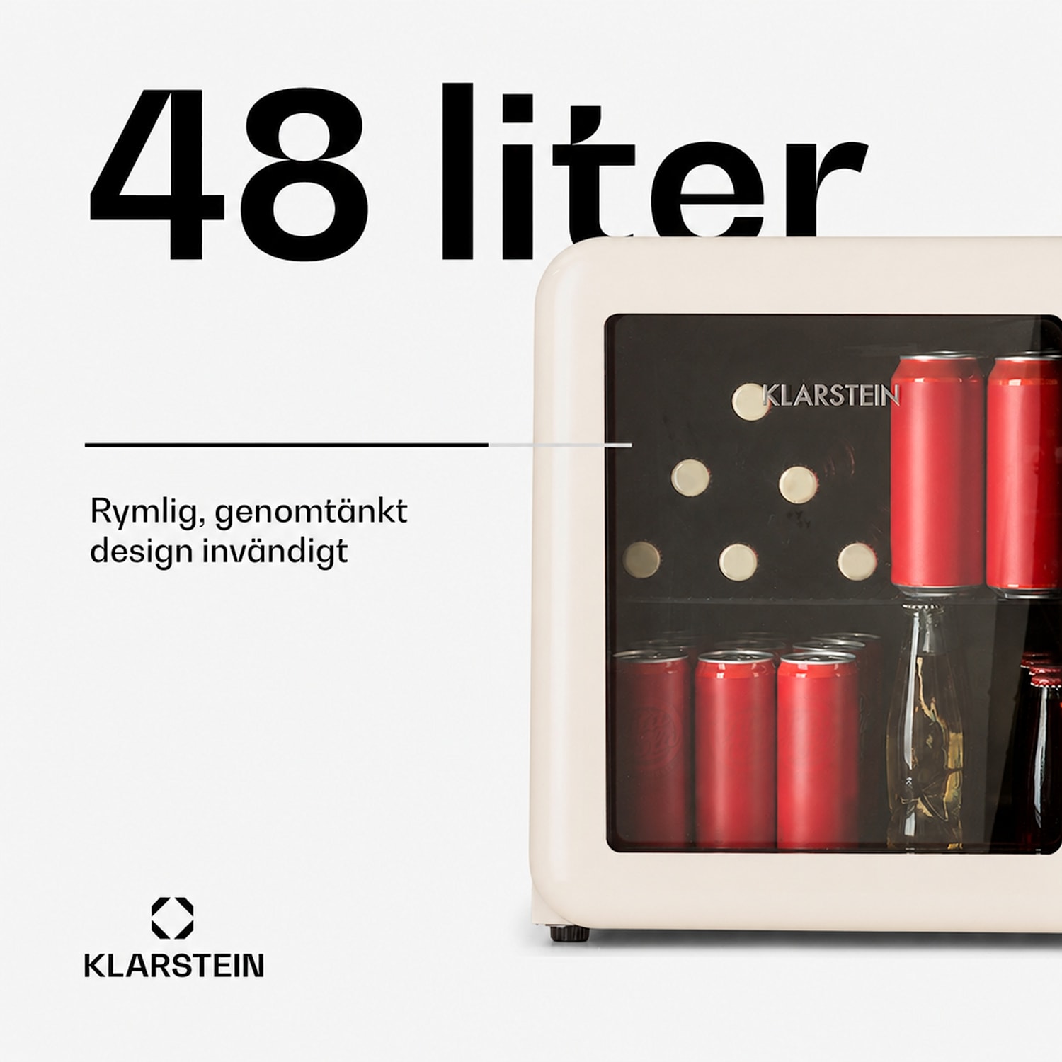 PopLife 48 Dryckeskyl kylskåp 0-10 °C retrodesign 