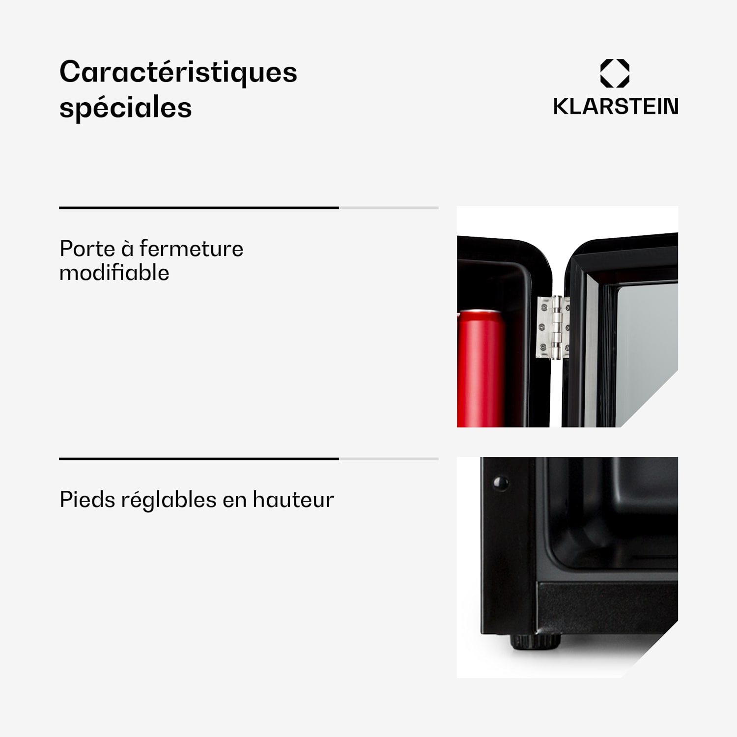 Réfrigérateur à boissons PopLife 0-10°C design rétro 48 L | Noir