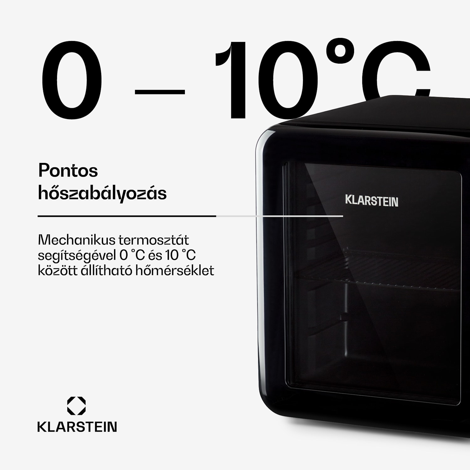 PopLife, italhűtőszekrény, 0-10°C, retro kivitel 48 Ltr | Fekete