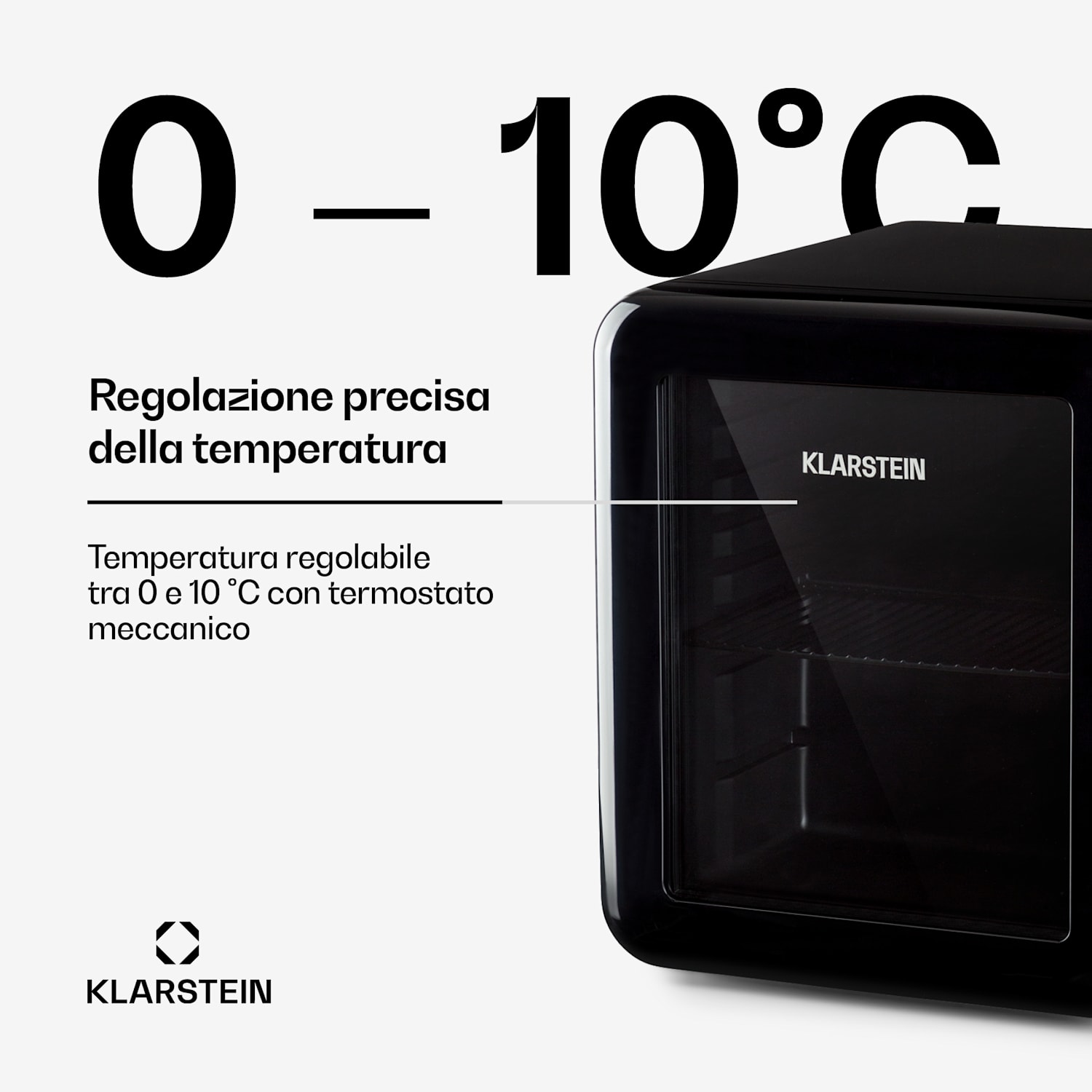 PopLife - Frigorifero per bevande, 0-10°C, design rétro 48 Ltr | Nero