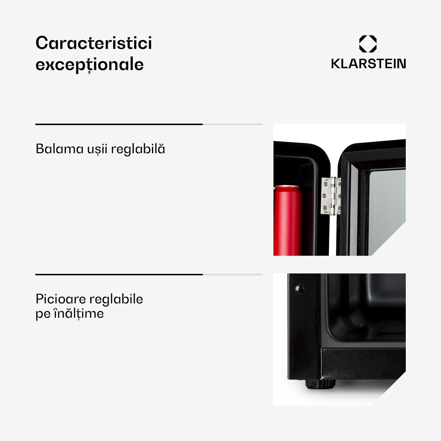 PopLife, frigider pentru băuturi, frigider, 0-10°C, design retro 48 Ltr | Negru