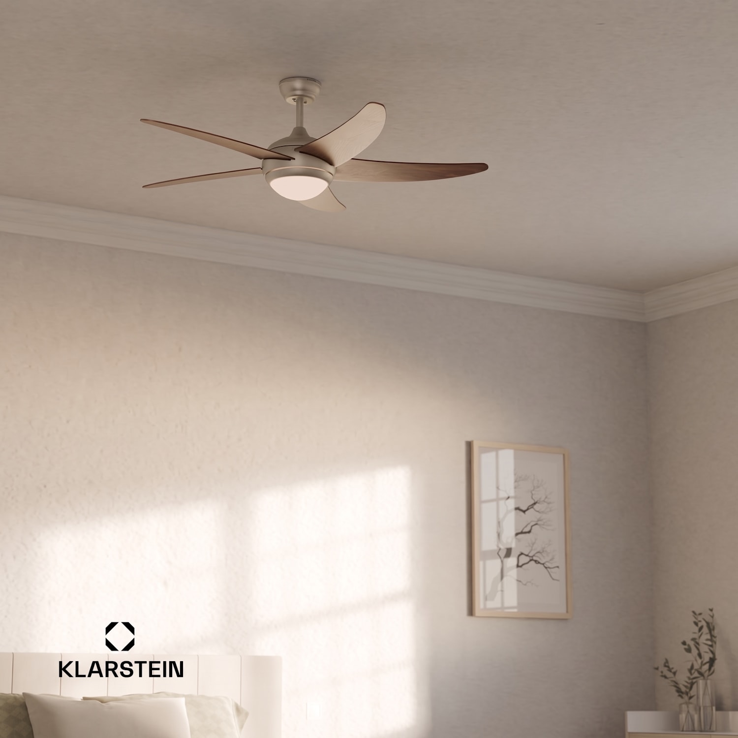 Bolero Smart 132 cm 55 W Ανεμιστήρας Οροφής με Φωτισμό Καρυδιά 132 cm (δωμάτια 13–25 m²) | WIFI + Τηλεχειριστήριο | Walnut