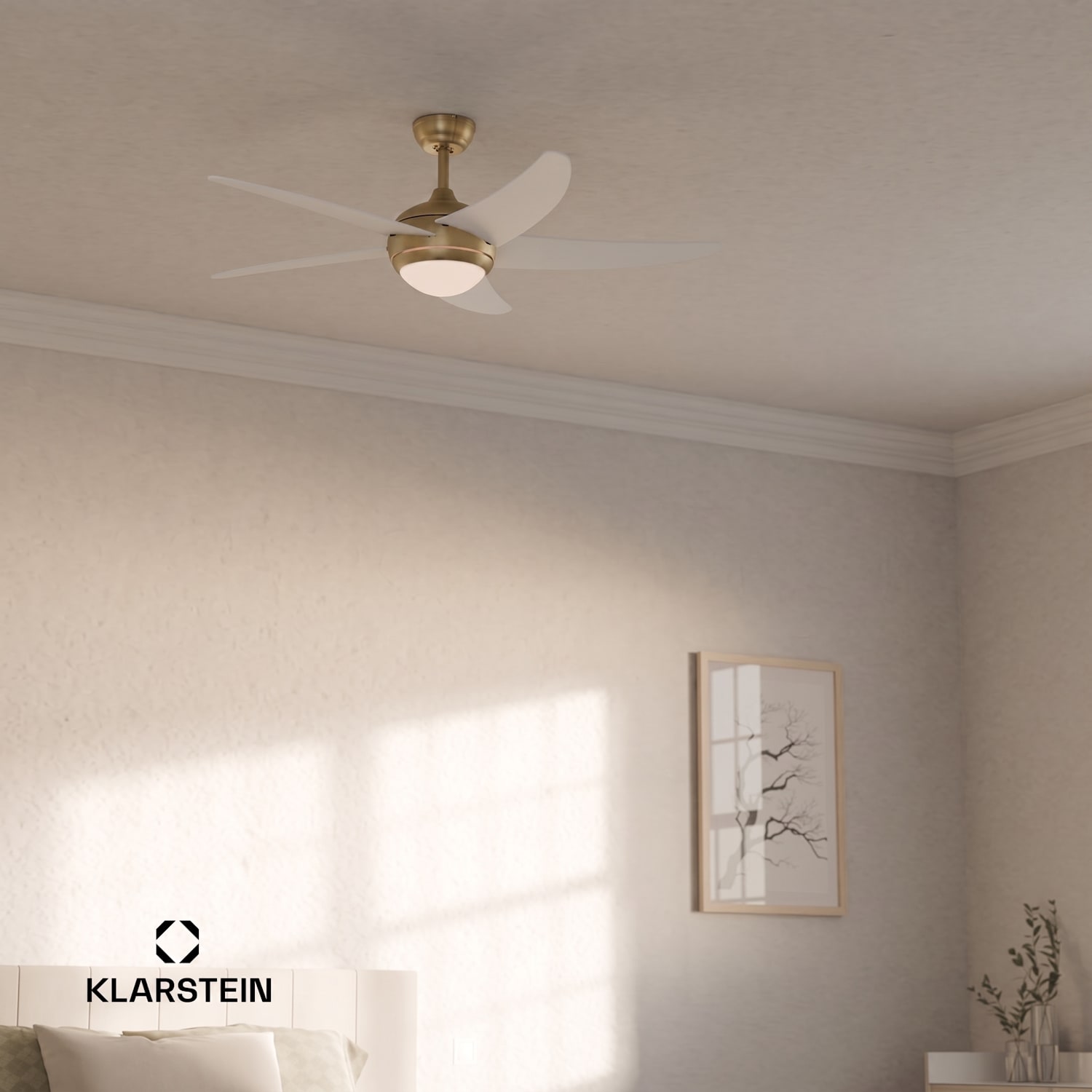 Bolero Smart 132 cm 55 W Ανεμιστήρας Οροφής με Φωτισμό Λευκός 132 cm (δωμάτια 13–25 m²) | WIFI + Τηλεχειριστήριο | Λευκό