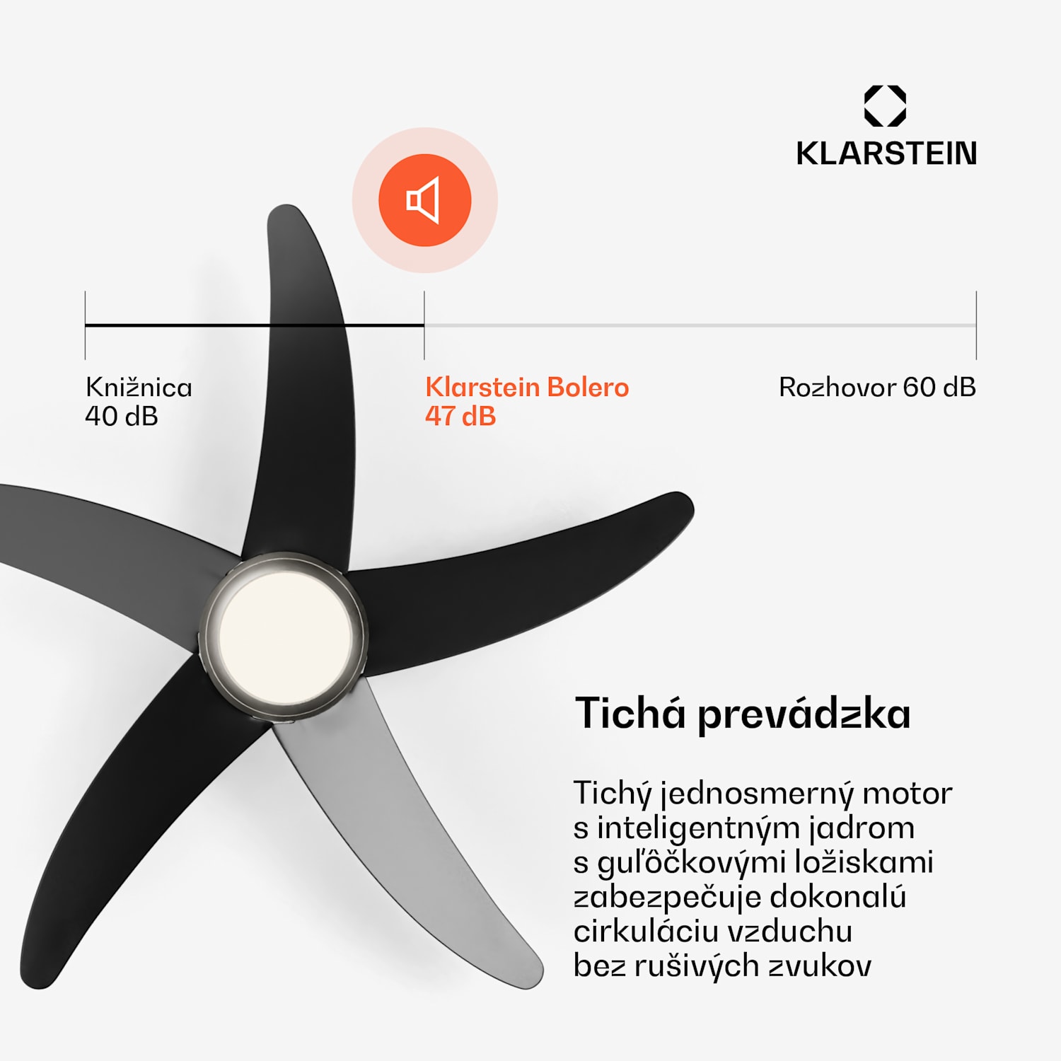 Bolero 2 v 1 Smart, stropný ventilátor, Ø 132 cm, svetlo 55 W, diaľkové ovládanie, ovládanie cez aplikáciu, 2 smery chodu 132 cm (izby 13–25 m²) | WIFI + diaľkové ovládanie | Čierna