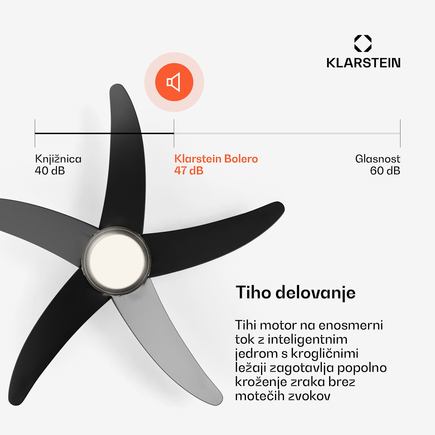 Bolero 2 v 1 Smart, stropni ventilator, Ø 132 cm, svetloba 55 W, daljinski upravljalnik, upravljanje prek aplikacije, dvosmerno delovanje 132 cm (sobe 13–25 m²) | WIFI + daljinski upravljalnik | Črna