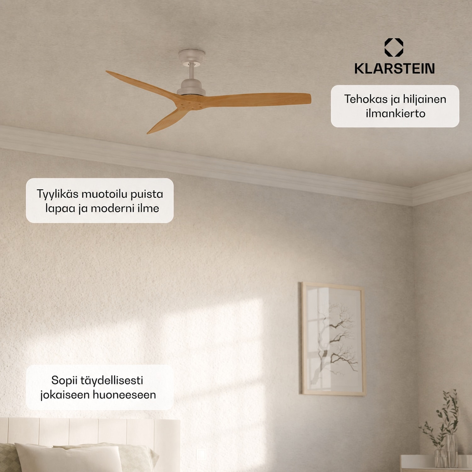 Santa Elena smart kattotuuletin 52" 10260m³/h aidosta puusta 6 nopeusasetusta kaukosäädin kaukosäädin sovellusohjaus 132 cm (huoneet 13-25 m²) | WIFI + kaukosäädin | Vaahtera