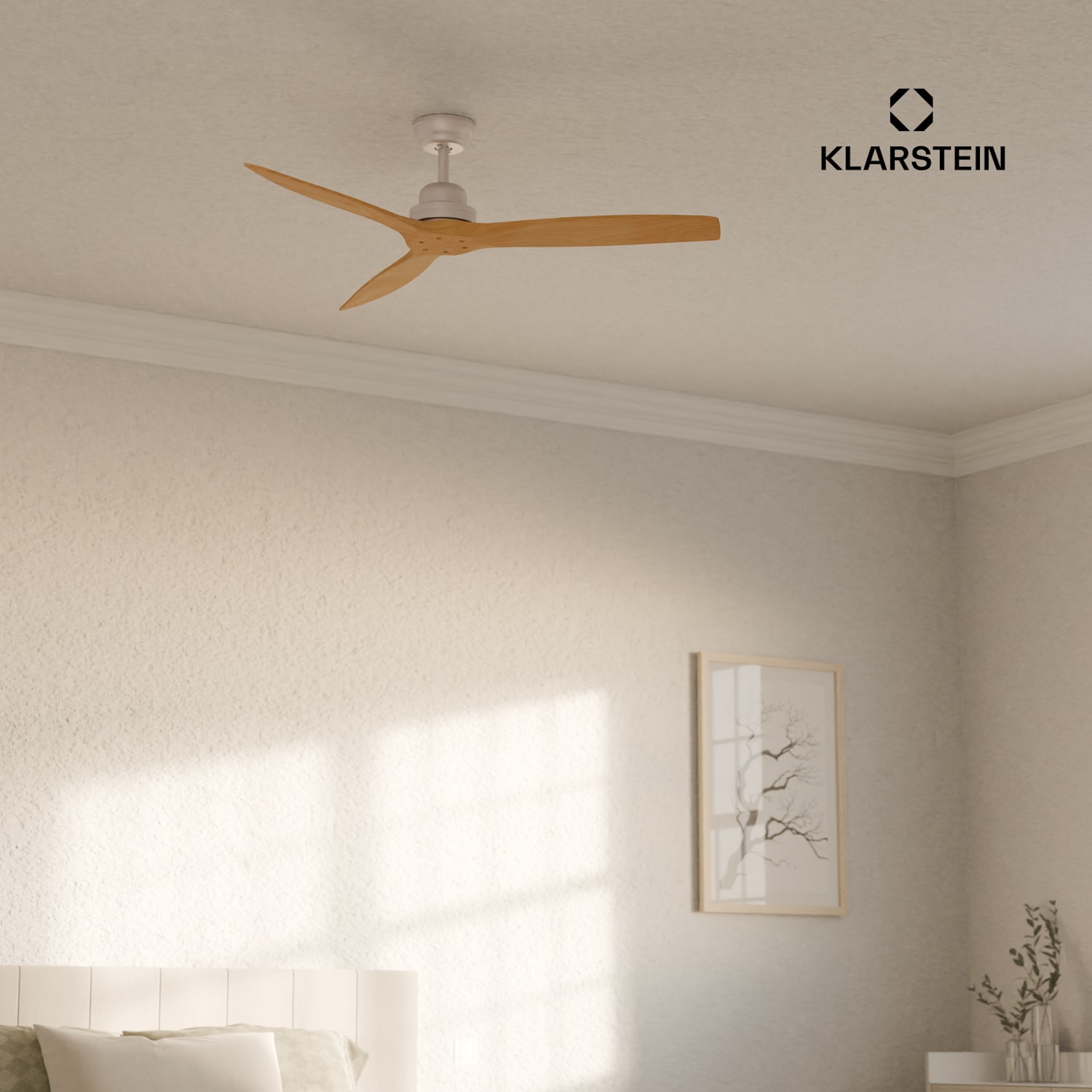 Santa Elena 52", Ø 132 cm, stropni ventilator, 10260 m³/h, lopatice iz pravega lesa, 6 nastavitev hitrosti, daljinski upravljalnik 132 cm (sobe 13–25 m²) | WIFI + daljinski upravljalnik | Javorjeva