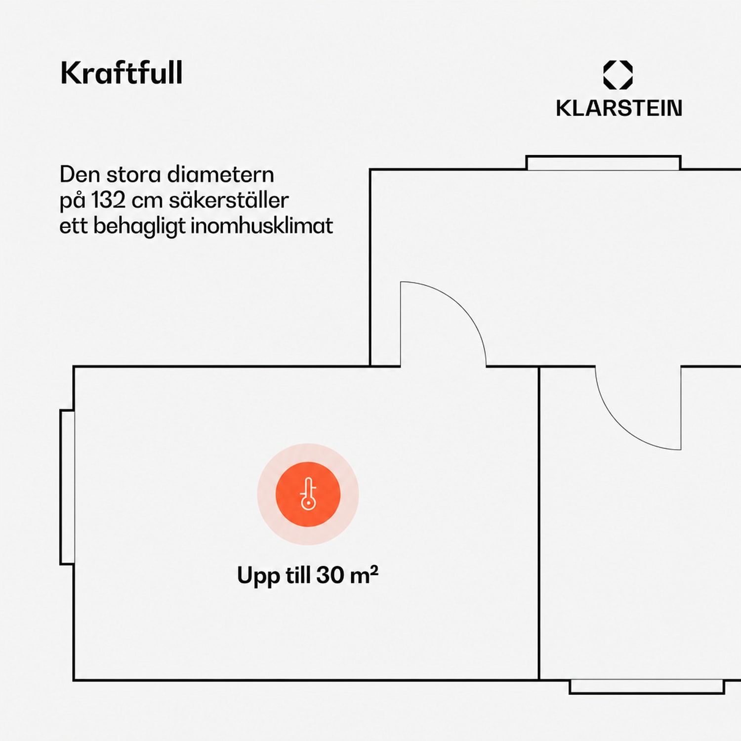  132 cm (rum 13–25 m²) | WIFI + Fjärrkontroll | Lönn