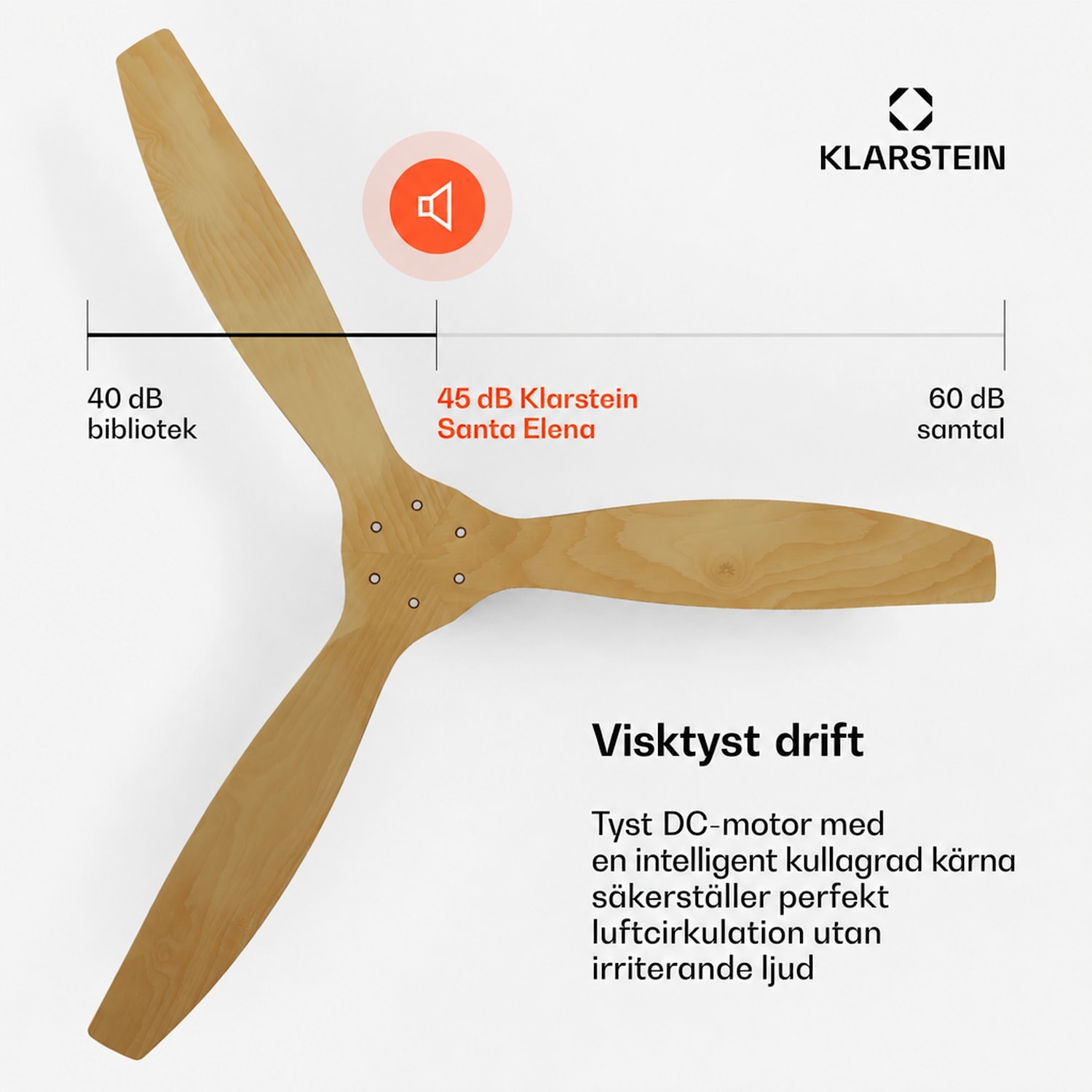  132 cm (rum 13–25 m²) | WIFI + Fjärrkontroll | Lönn