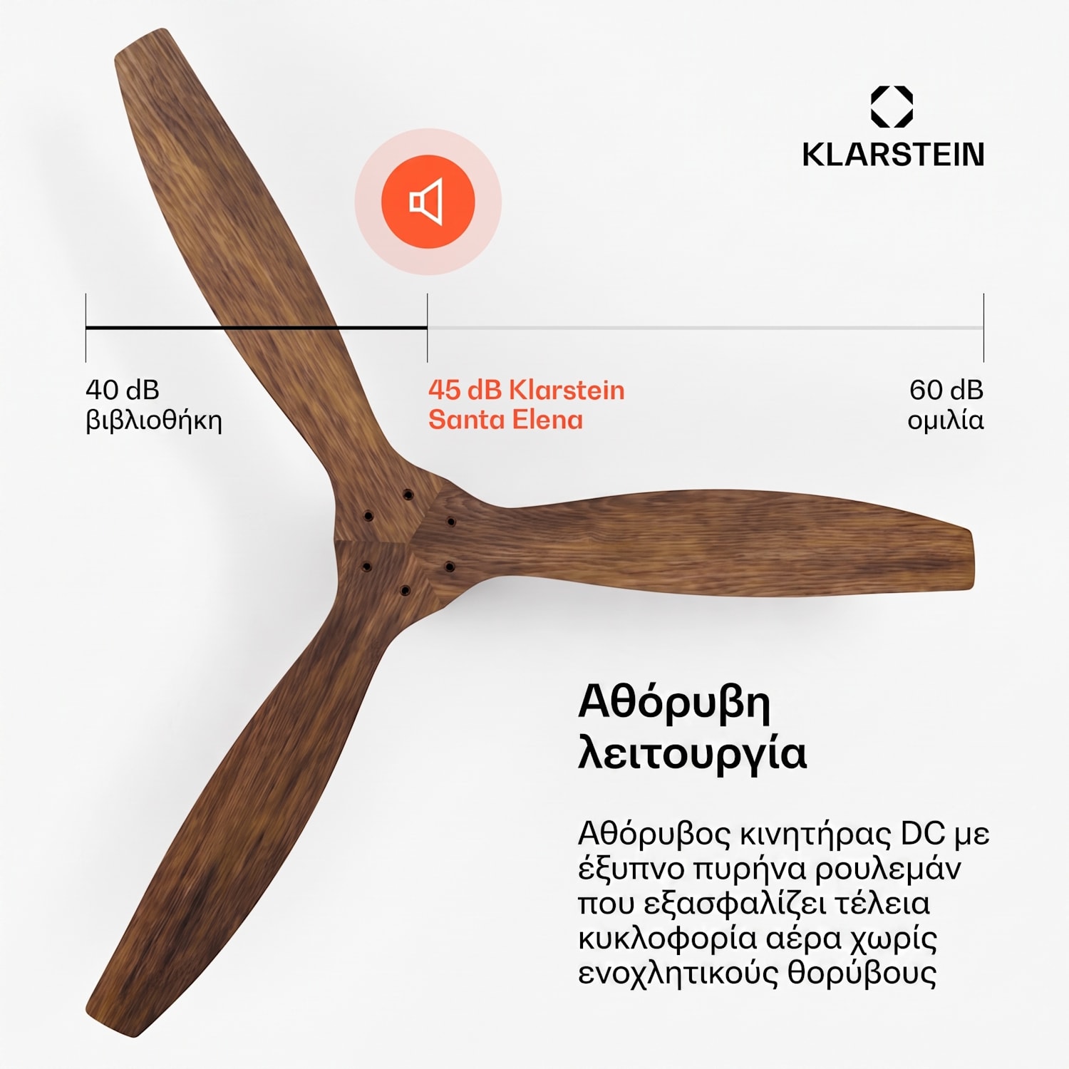 Santa Elena Smart 132 cm 40 W Ανεμιστήρας Οροφής Κερασιά 132 cm (δωμάτια 13–25 m²) | WIFI + Τηλεχειριστήριο | Cherrywood