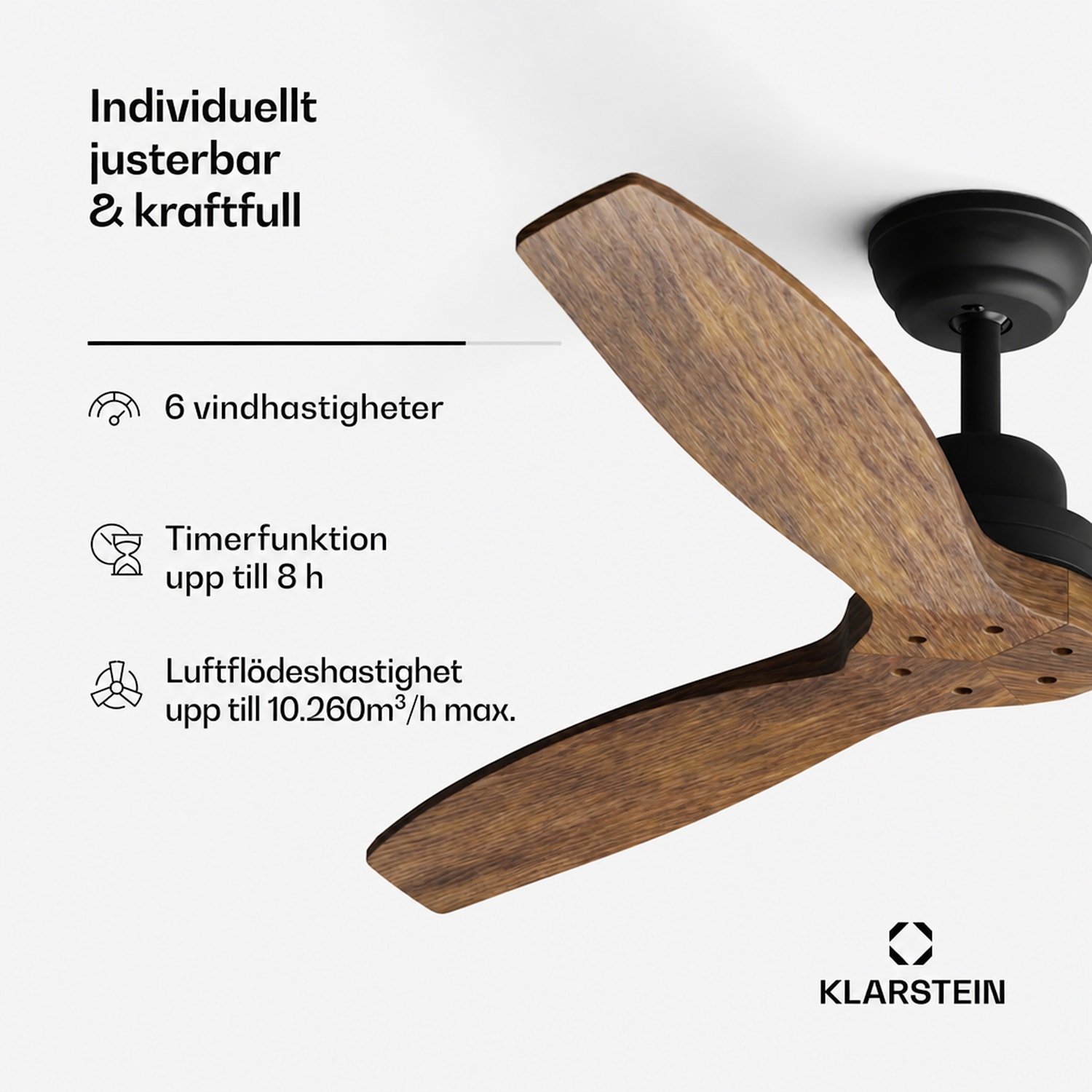  132 cm (rum 13–25 m²) | WIFI + Fjärrkontroll | Körsbär