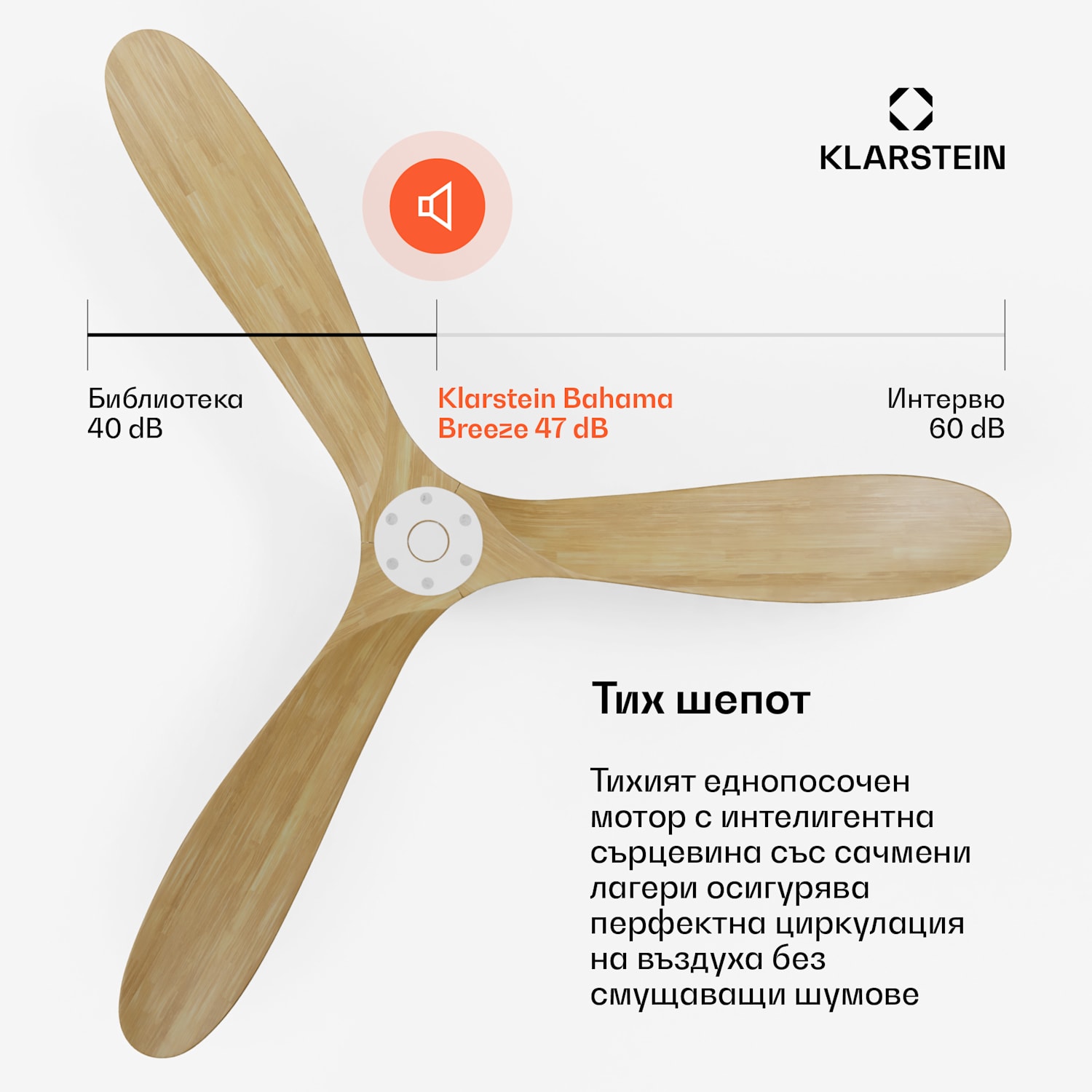 Вентилатор за таван Bahama Breeze Smart, роторни перки от масивна дървесина, дистанционно управление + управление с приложение 152 см (стаи 25-30 м²) | WIFI + Дистанционно управление | Явор