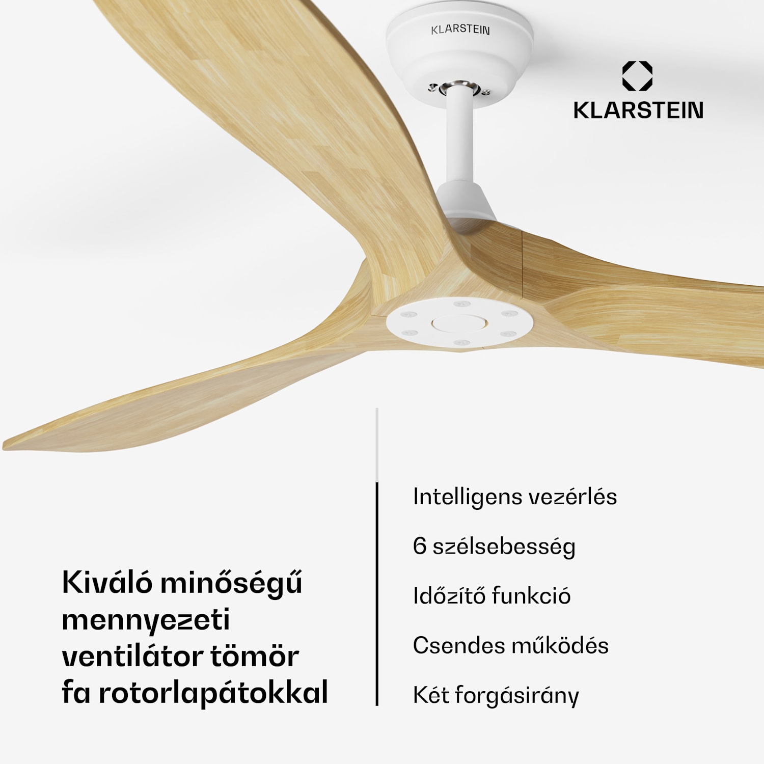 Bahama Breeze Smart Mennyezeti ventilátor, masszív fa rotorlapátok, távirányító + vezérlés alkalmazás segítségével 