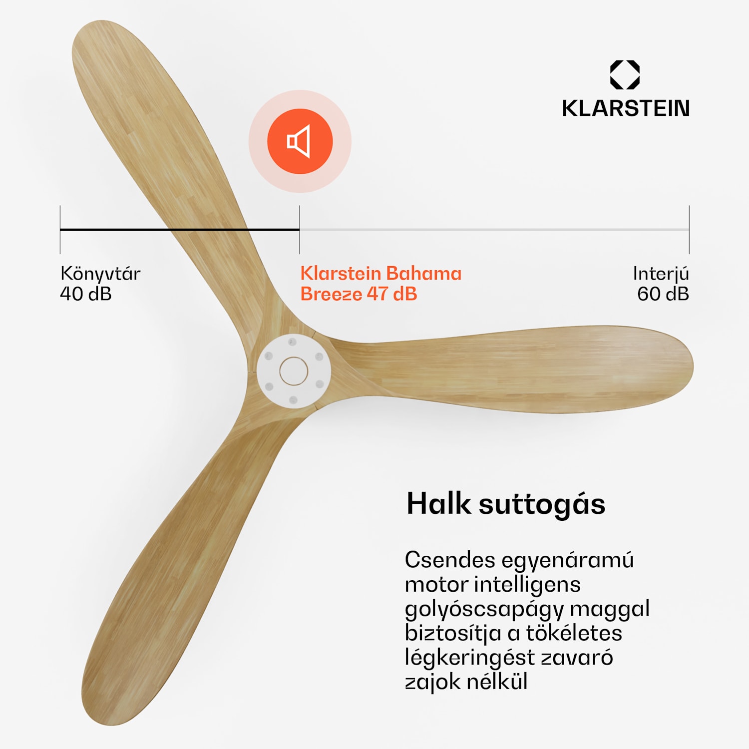 Bahama Breeze Smart Mennyezeti ventilátor, masszív fa rotorlapátok, távirányító + vezérlés alkalmazás segítségével 