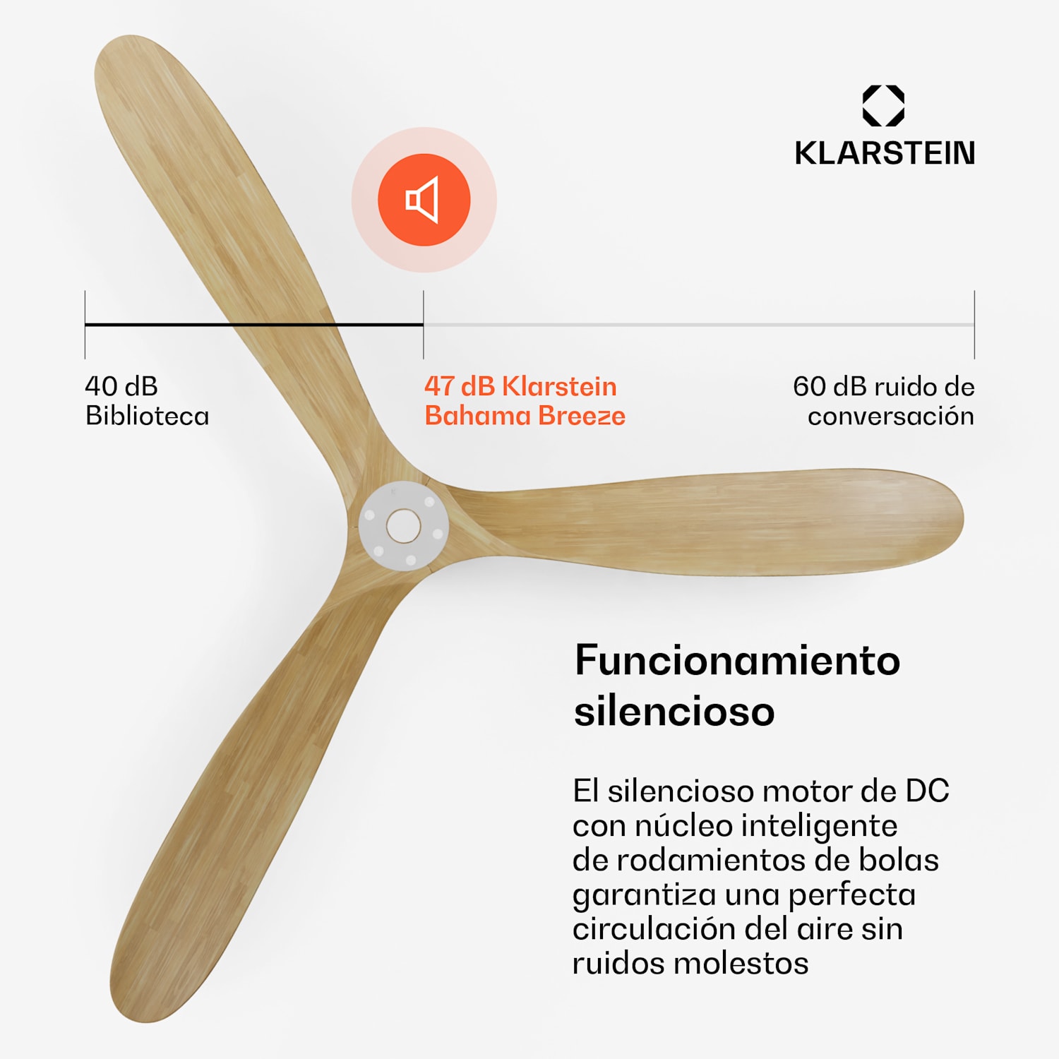 Ventilador de techo Bahama Breeze Smart | palas de madera maciza | mando a distancia + control app 178 cm (habitaciones de 30-35 m²) | WIFI + Control remoto | Arce