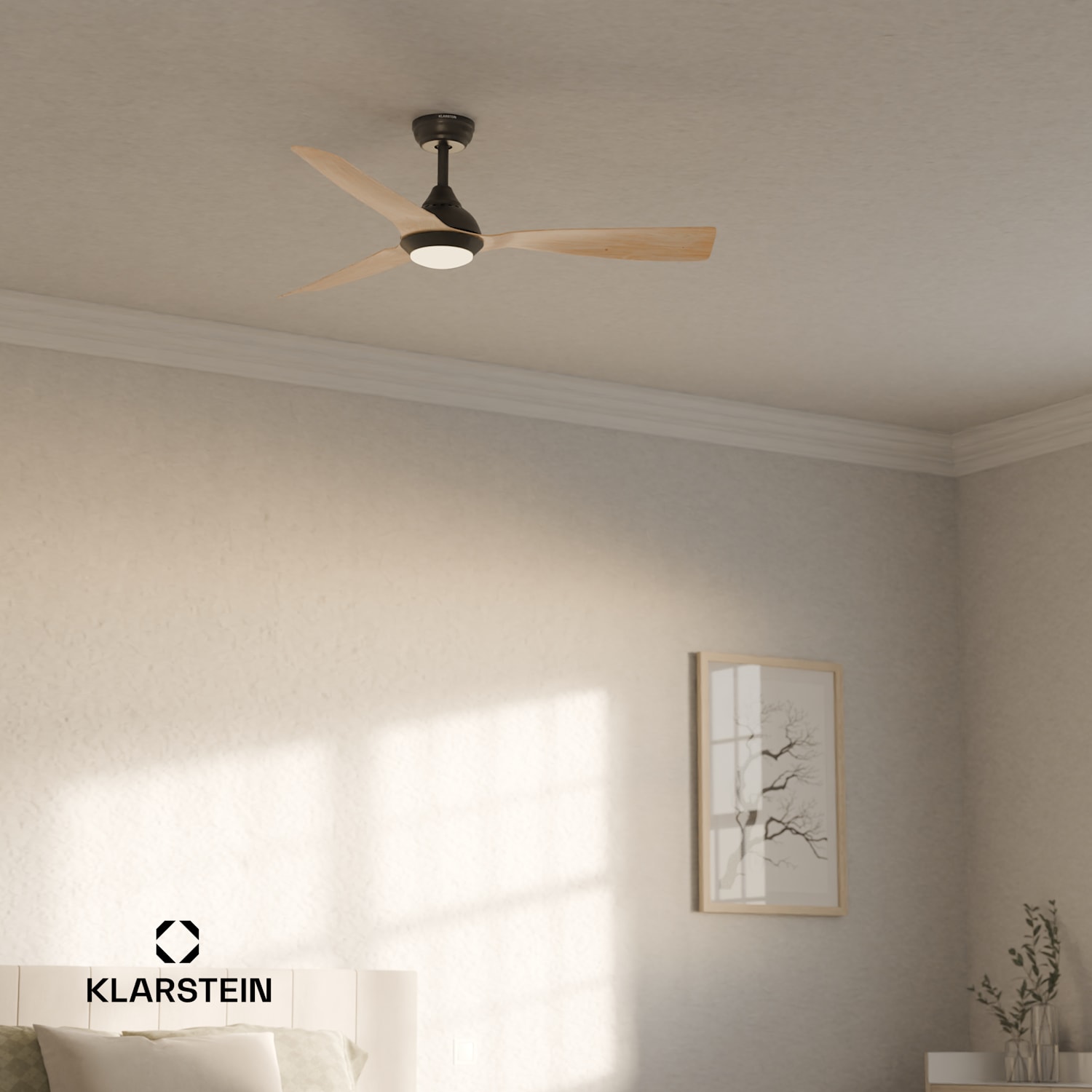 Fiji Flow 2 v 1 Smart, stropni ventilator, Ø 132 cm, LED lučka, daljinski upravljalnik, upravljanje preko aplikacije, 2 smeri delovanja 132 cm (sobe 13–25 m²) | WIFI + daljinski upravljalnik | Javorjeva