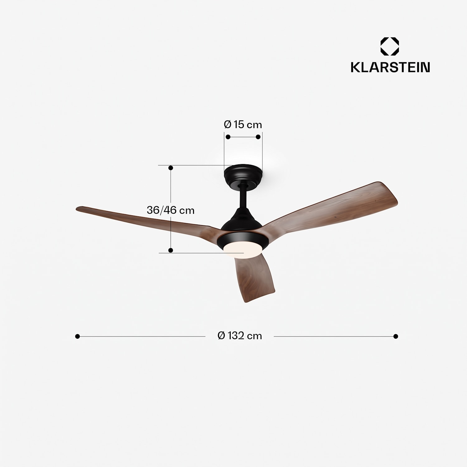 Fiji Flow 2 in 1 -kattotuuletin 132 cm LED kaukosäädin sovellusohjaus 2 kiertosuuntaa himmennettävä 132 cm (huoneet 13-25 m²) | WIFI + kaukosäädin | Pähkinä