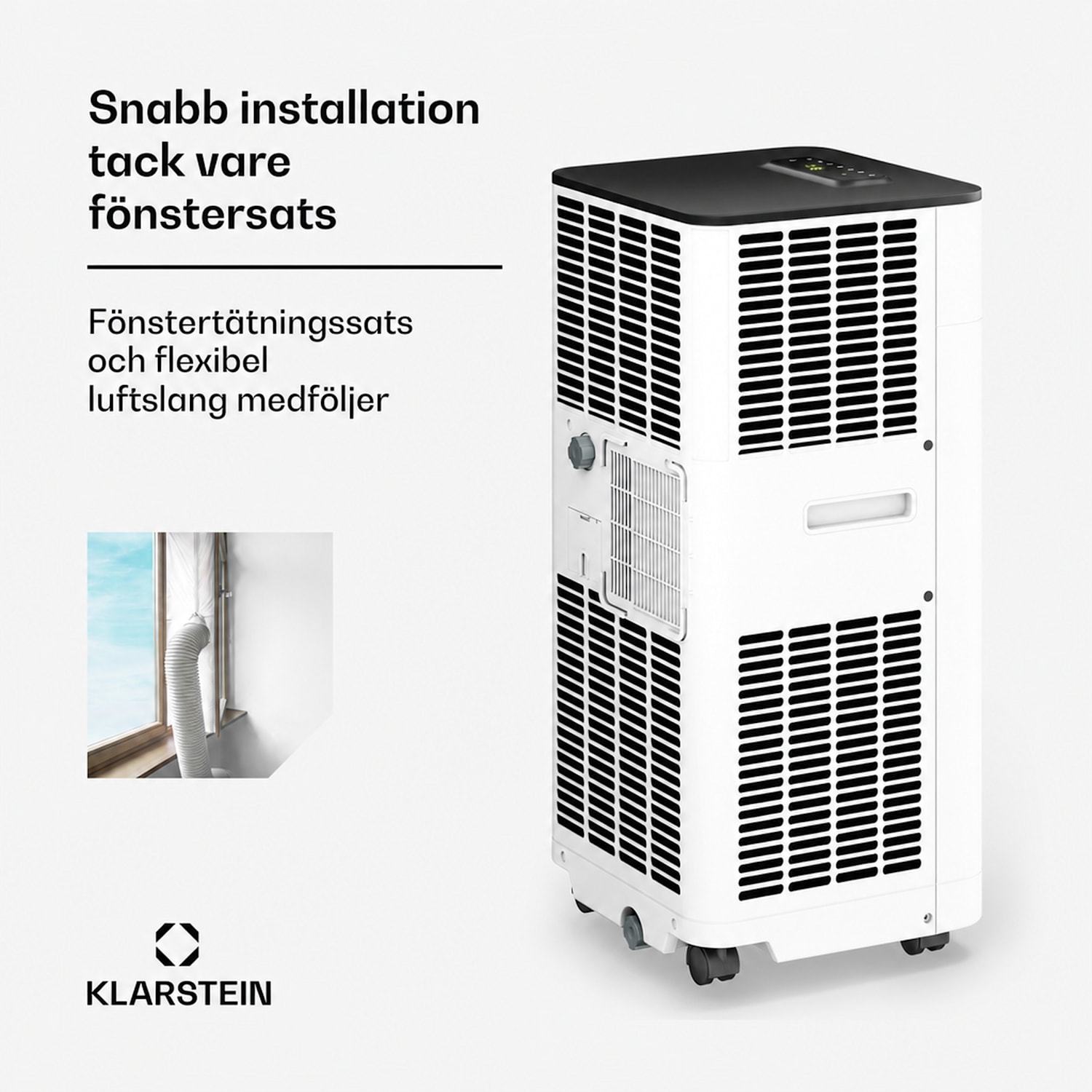 Breeze Box 7K Smart PAC luftkonditionering | 3-i-1-läge | Smart Control | upp till 25 m² | 24h-timer | portabel 7.000 BTU | Vit