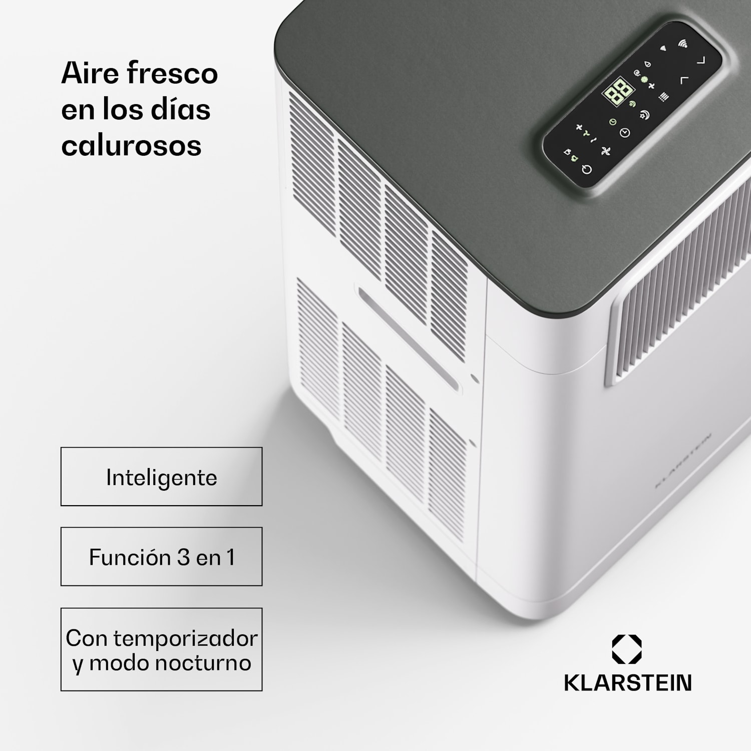 Aire acondicionado Breeze Box 9K Smart PAC | modo 3 en 1 | Smart Control | hasta 32 m² | temporizador 24h | móvil 9.000 BTU | Blanco