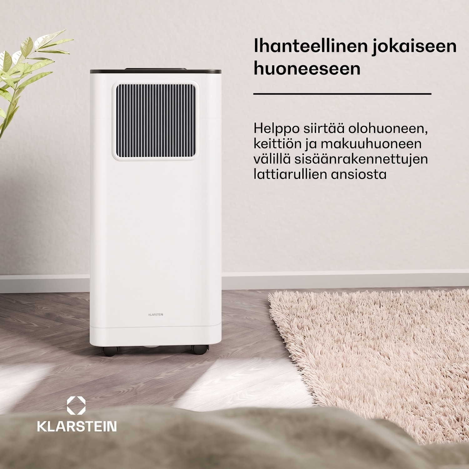 Breeze Box 9K Smart PAC -ilmastointilaite | 3 in 1 -tila | Smart Control | jopa 32 m² | 24 tunnin ajastin | siirrettävä 9.000 BTU | Valkoinen