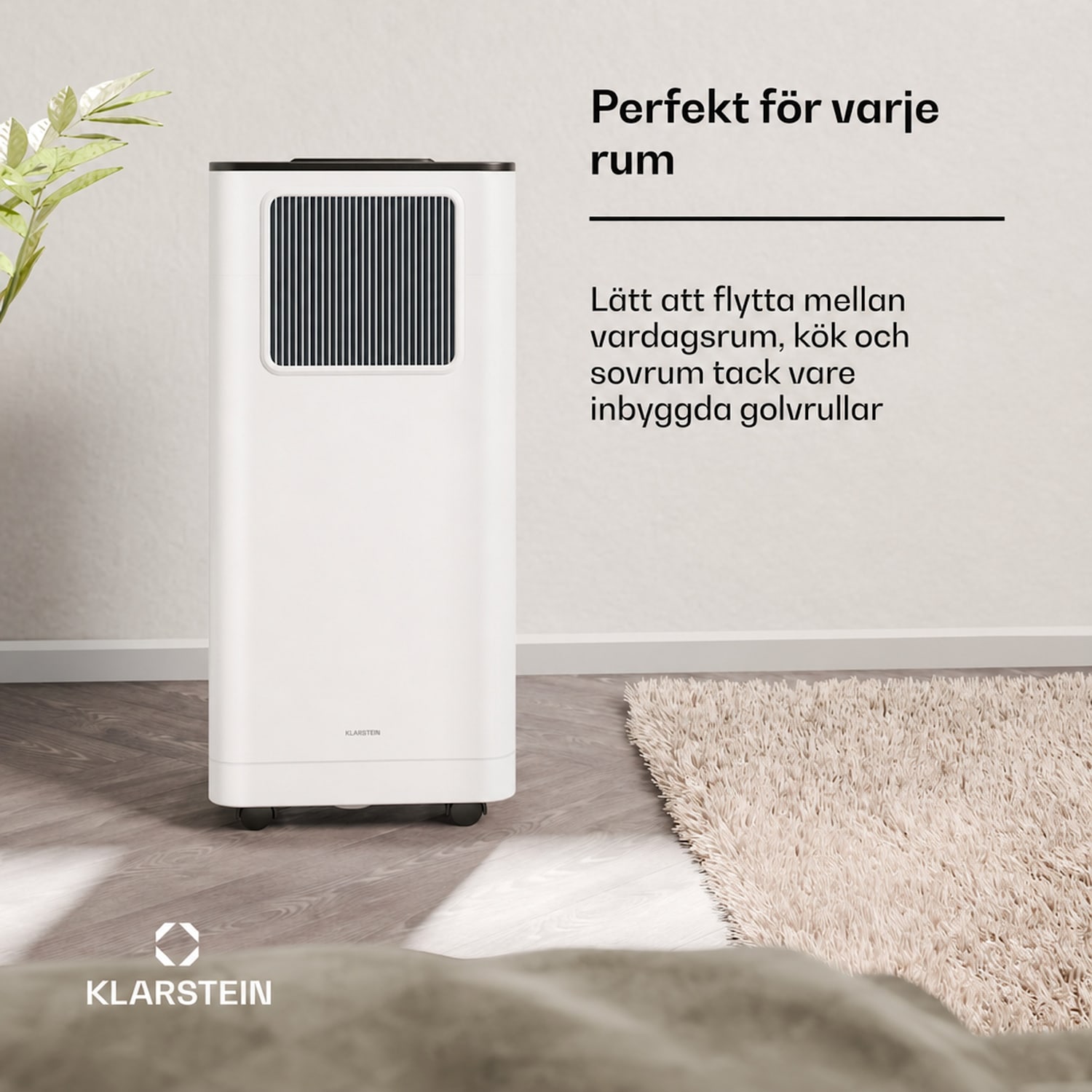 Breeze Box 9K Smart PAC luftkonditionering | 3-i-1-läge | Smart Control | upp till 25 m² | 24h-timer | portabel 9.000 BTU | Vit