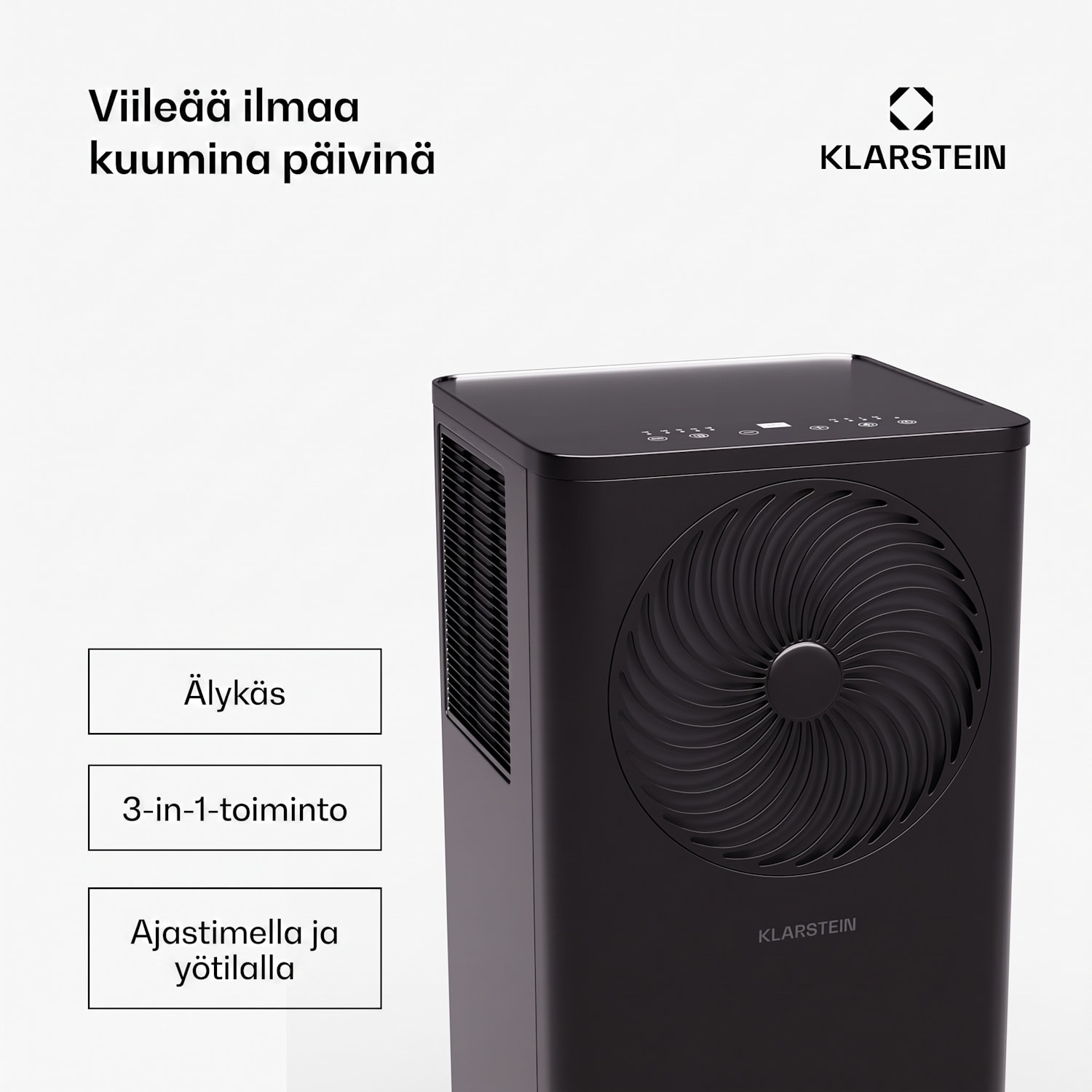 Aero Ring 7K ilmastointilaite 7000 BTU siirrettävä ja älykäs max. 25 m², puheohjaus 7.000 BTU | Musta