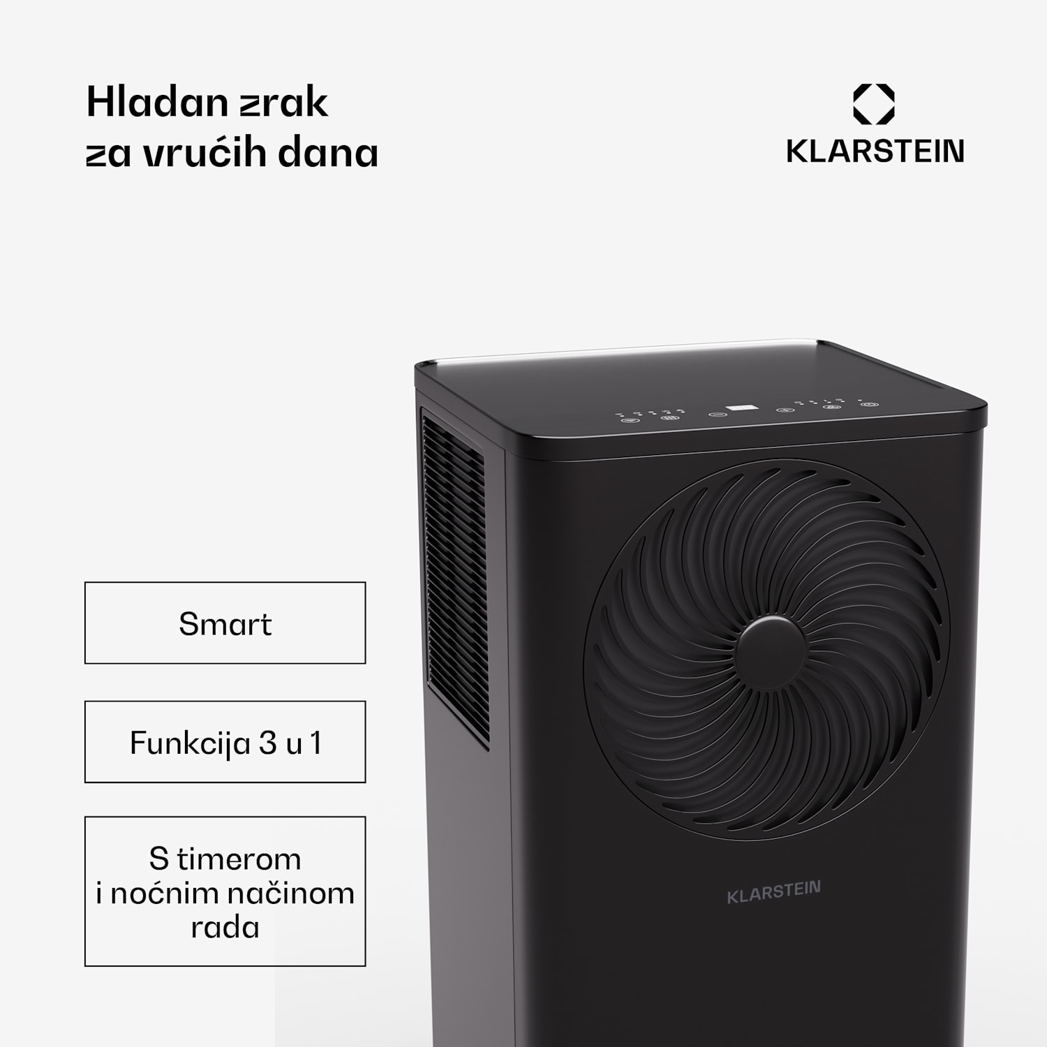 Aero Ring 7K, klima uređaj, 7.000 BTU, prijenosna i inteligentna, za maks. 25 m² s glasovnim upravljanjem 7.000 BTU | Crna