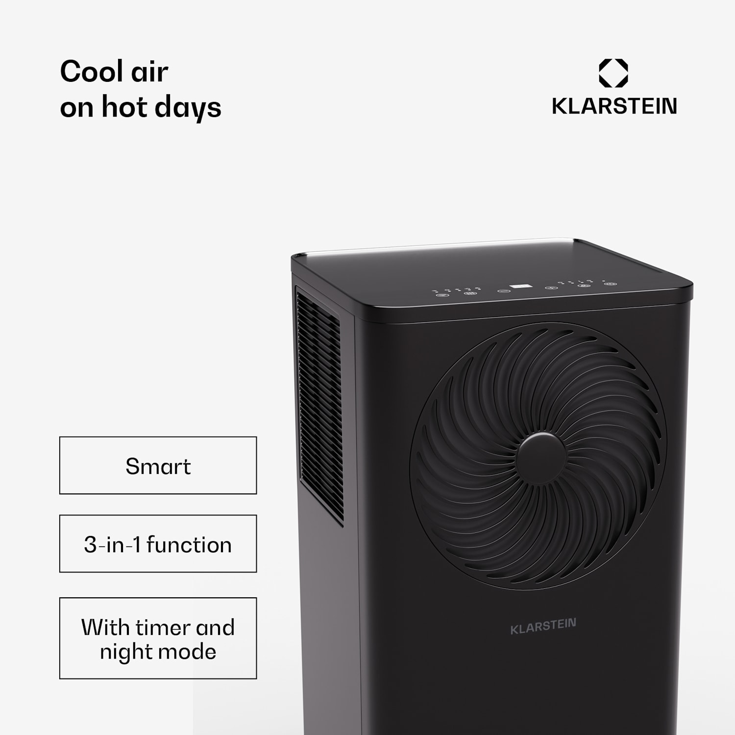 Aero Ring 7K airco 2,45 kW mobiel en slim voor max. 25 m² met spraakbesturing 7.000 BTU | Zwart