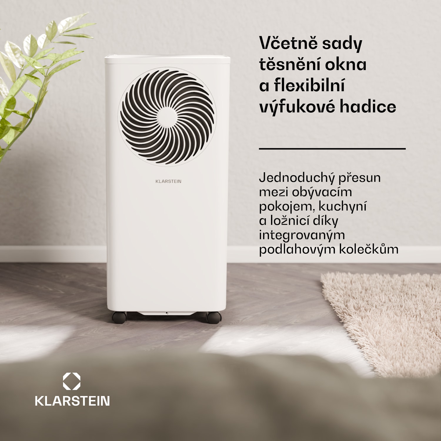 Aero Ring 9K klimatizační zařízení 9 000 BTU mobilní a inteligentní pro max. 31 m² se hlasovým ovládáním 9.000 BTU | Bílá