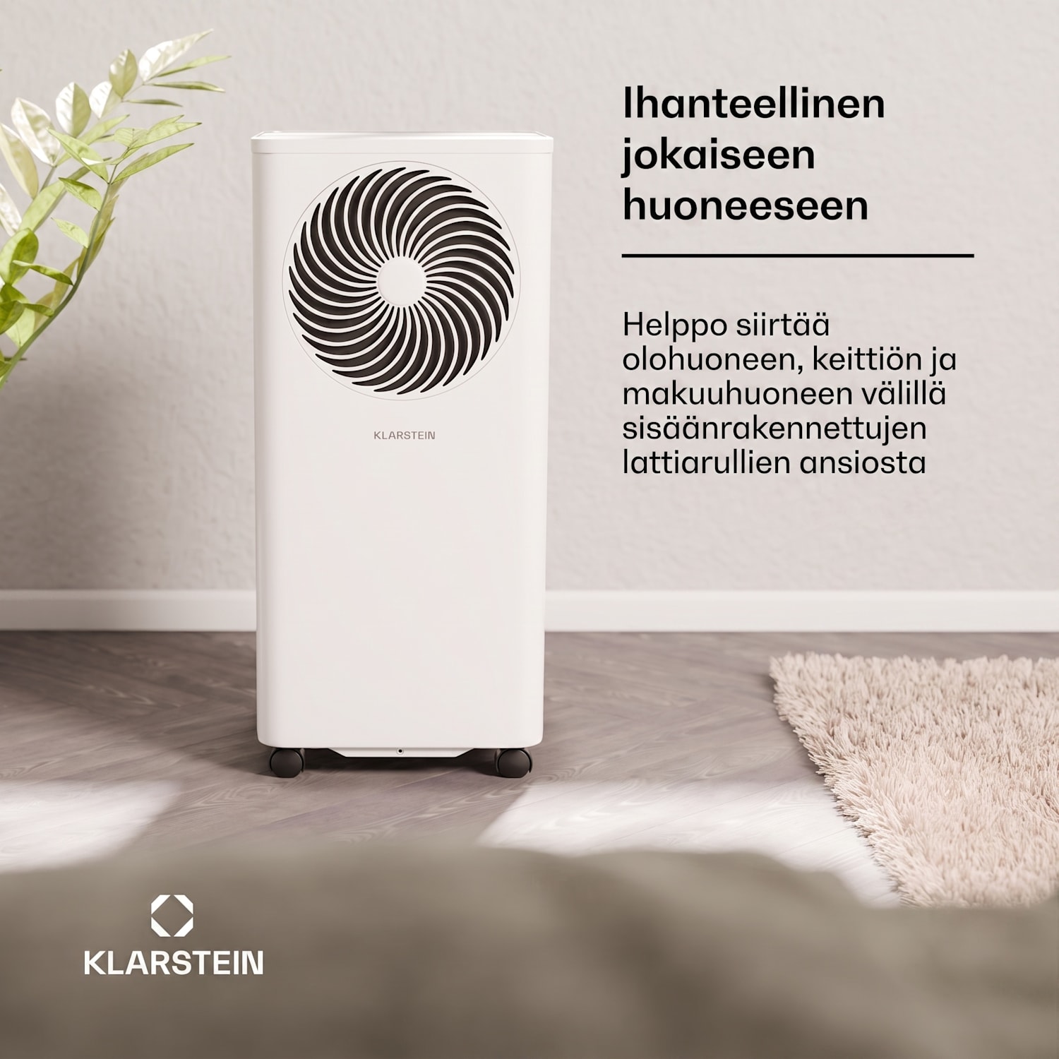 Aero Ring 9K ilmastointilaite 9000 BTU siirrettävä ja älykäs max. 31 m² ääniohjauksella 9.000 BTU | Valkoinen
