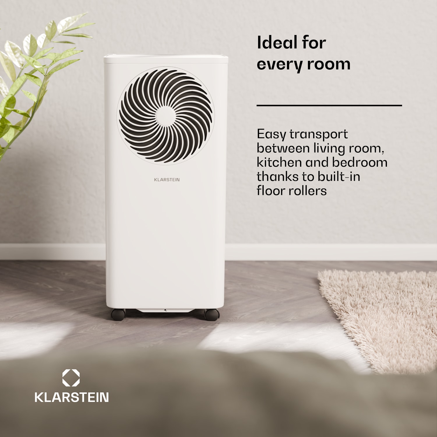 Aero Ring 9K airco 2,6 kW mobiel en slim voor max. 31 m² met spraakbesturing 9.000 BTU | Wit