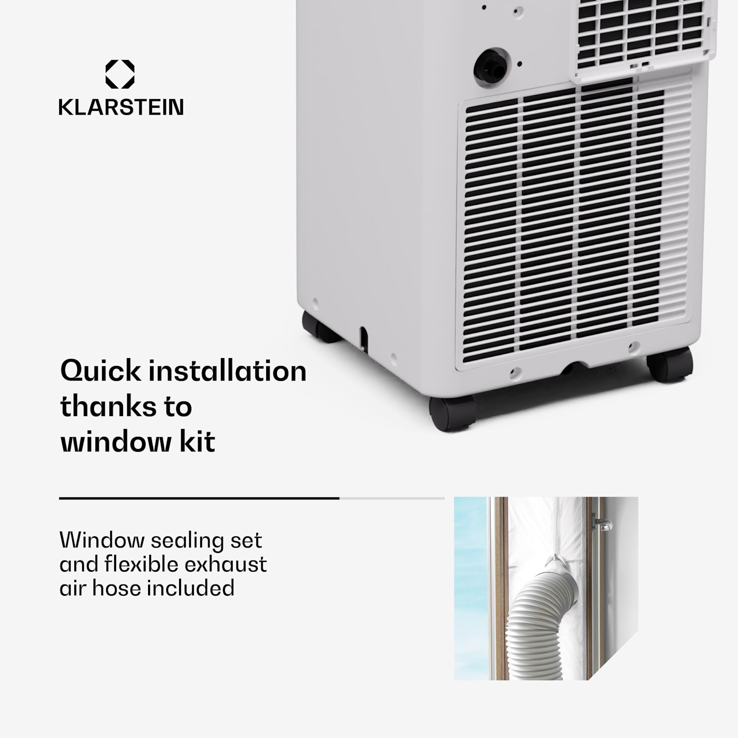 Aero Ring 9K airco 2,6 kW mobiel en slim voor max. 31 m² met spraakbesturing 9.000 BTU | Wit