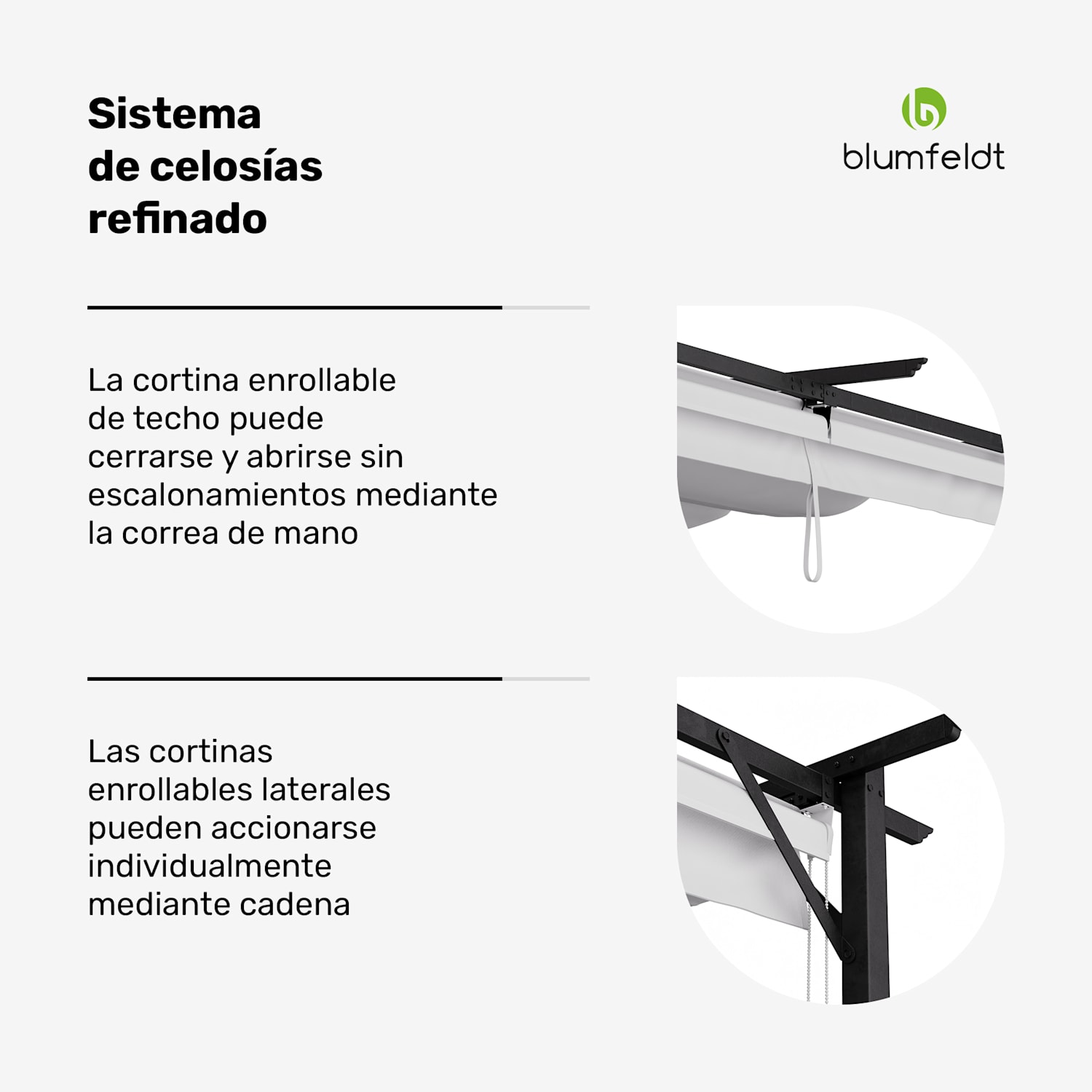 Blumfeldt Pantheon Robust Pérgola 3×4 m Persianas laterales de acero con recubrimiento de polvo resistente a la intemperie 3 x 4 m | Con paredes laterales | Beige