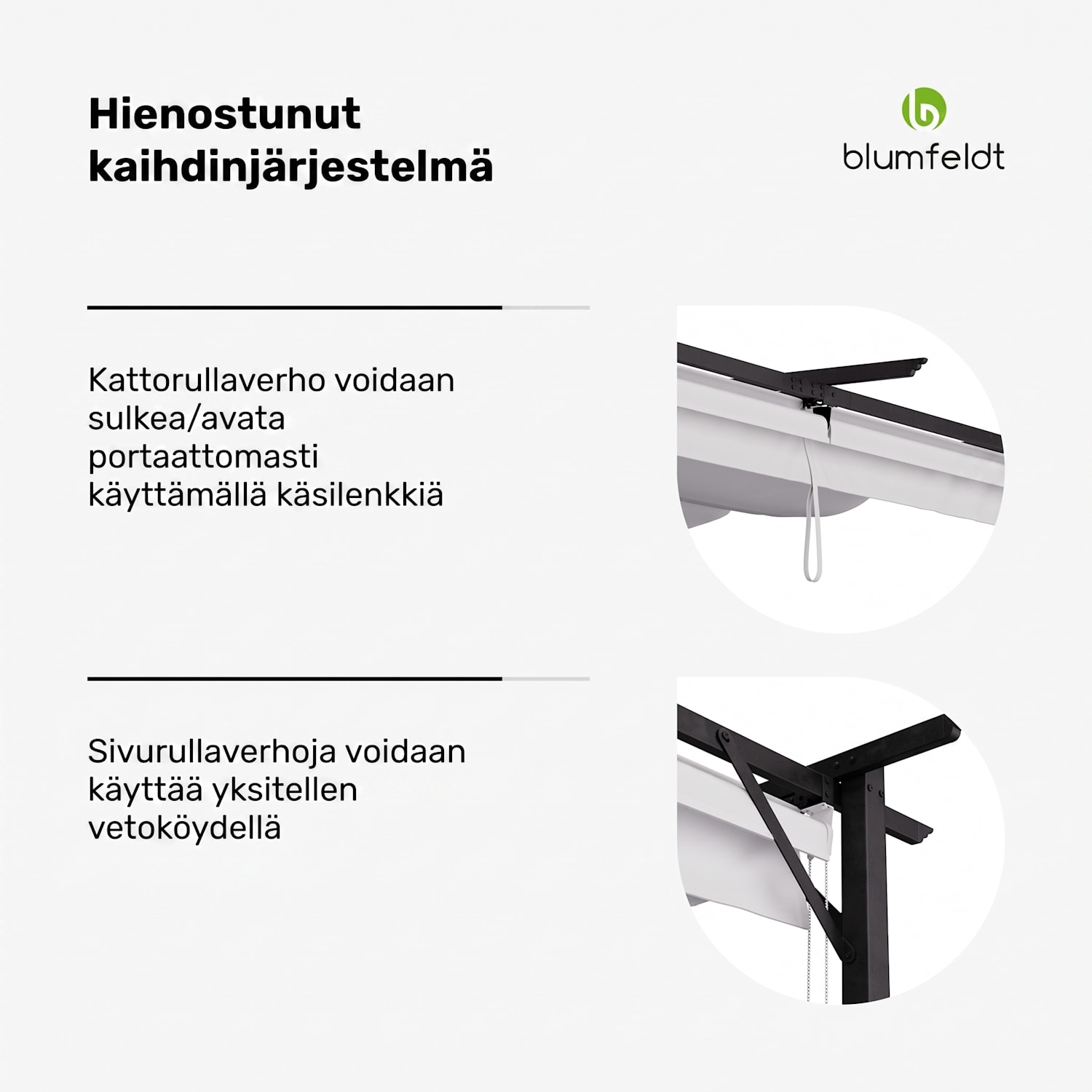Blumfeldt Pantheon Robust pergola 3 x 4 m säänkestävä teräs jauhemaalattu sivuverhot 3 x 4 m | sivuseinillä | Beige