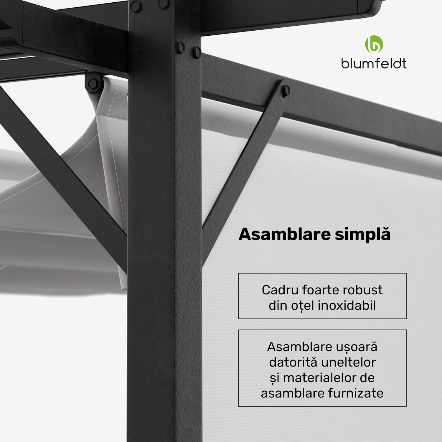 Blumfeldt Pantheon Robust, pergola, 3 x 4 m, cu jaluzele laterale, oțel acoperit cu pulbere rezistent la intemperii 3 x 4 m | cu panouri laterale | Bej