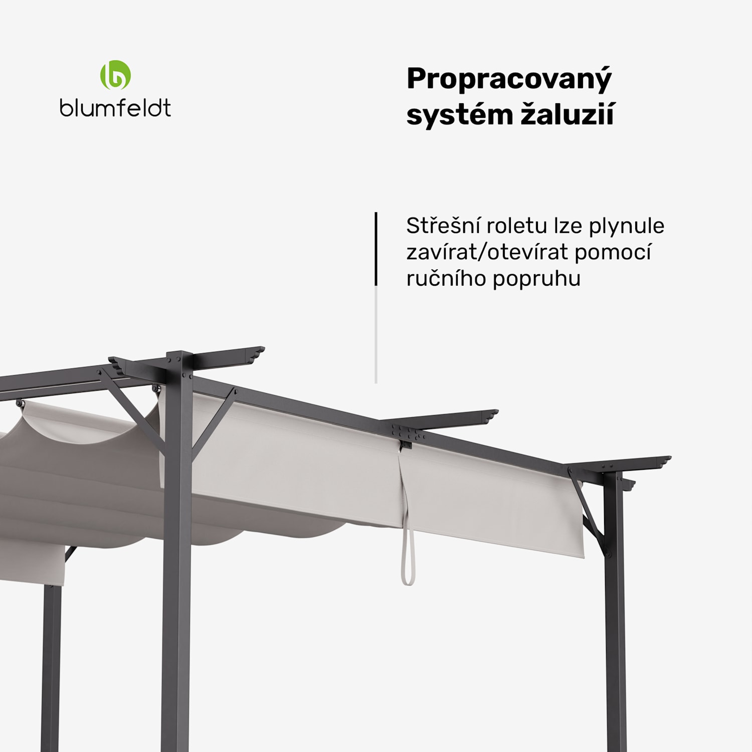 Blumfeldt Pantheon Robust Pergola, 3x3 m, práškově lakovaná ocel, odolná vůči povětrnostním vlivům 3 x 3 m | bez bočních panelů | Béžová