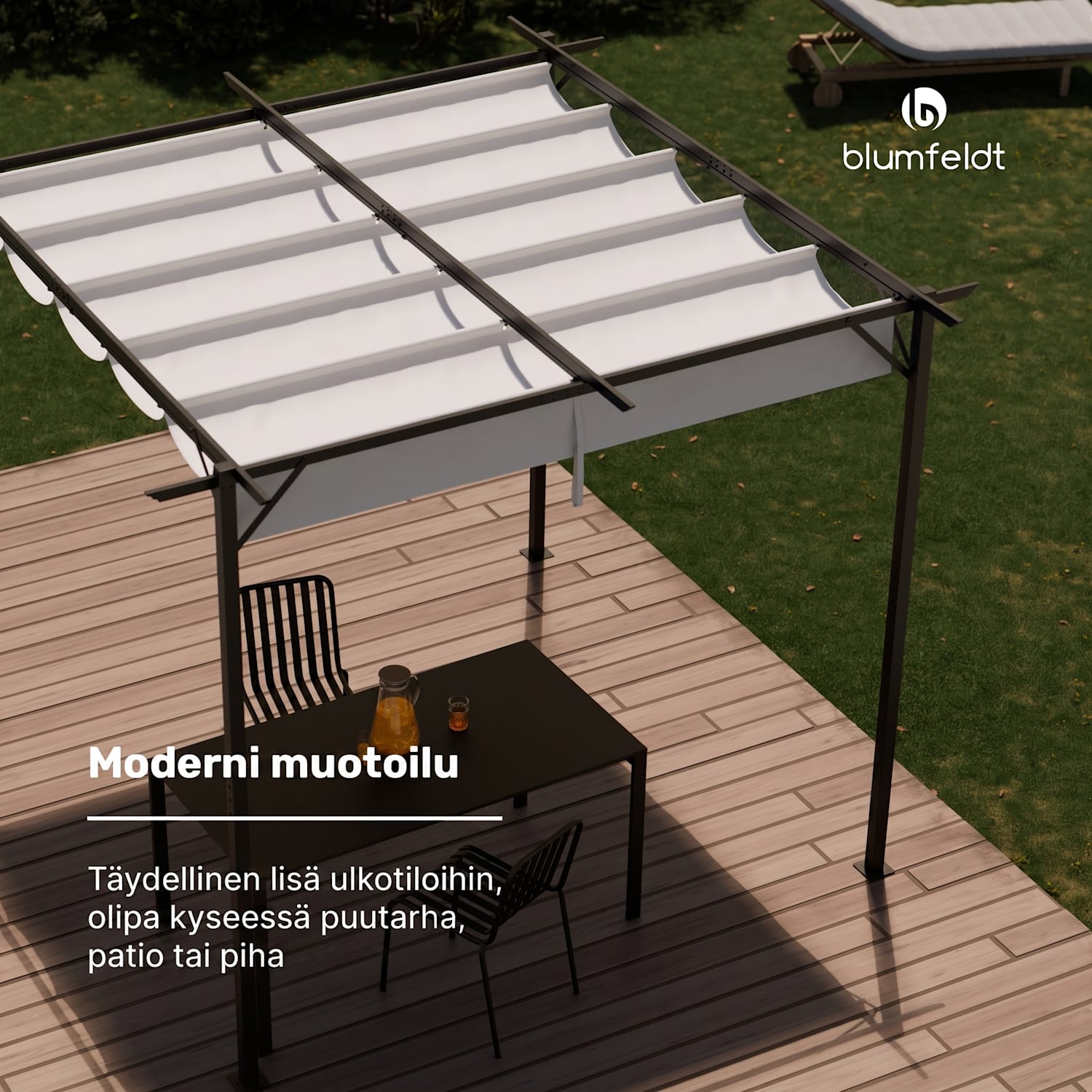 Blumfeldt Pantheon Robust pergola 3 x 3 m säänkestävä teräs jauhemaalattu 3 x 3 m | ilman sivuseiniä | Beige