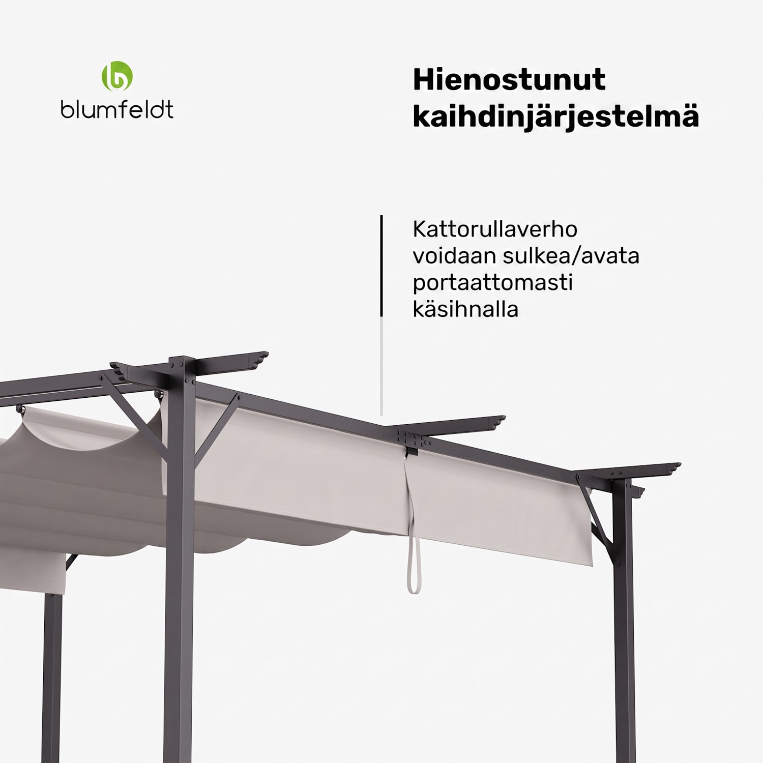 Blumfeldt Pantheon Robust pergola 3 x 3 m säänkestävä teräs jauhemaalattu 3 x 3 m | ilman sivuseiniä | Beige