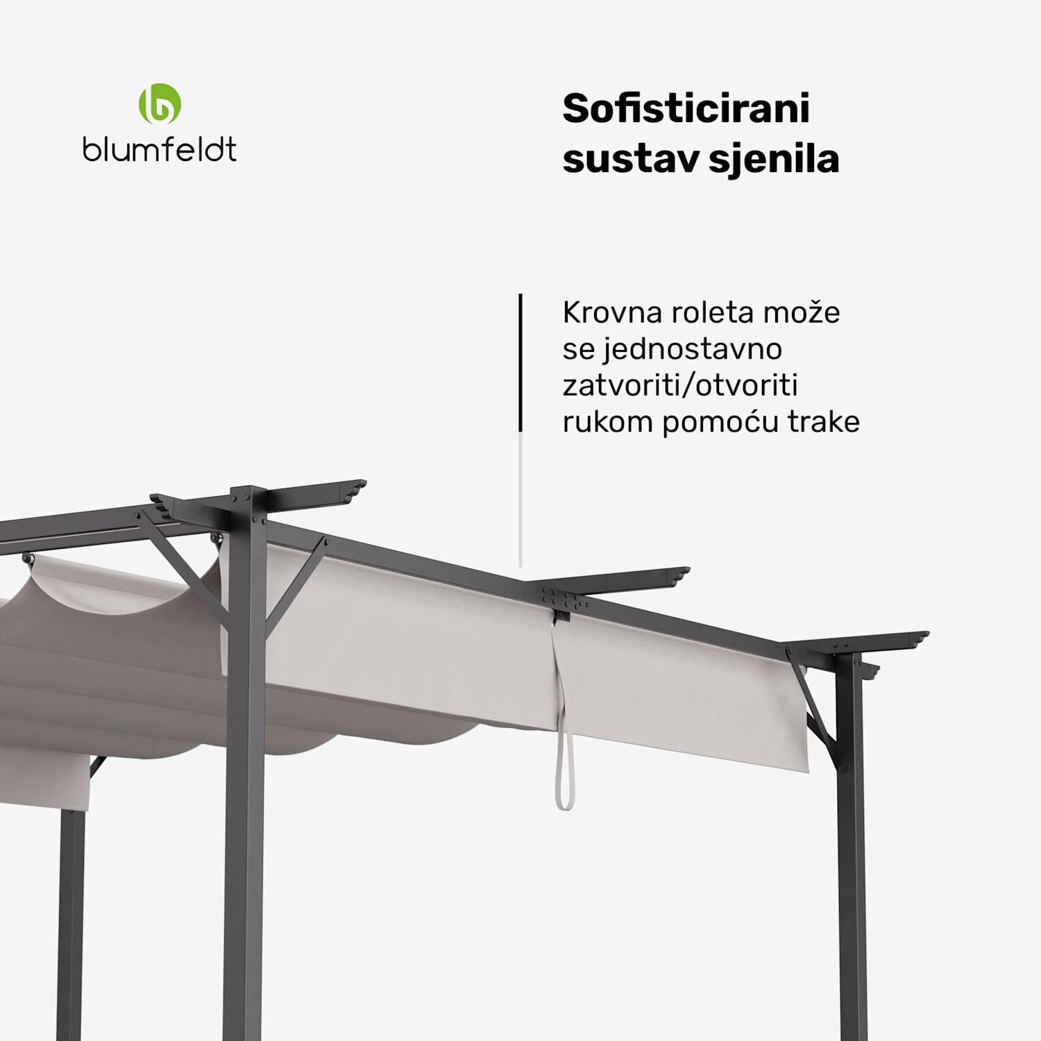 Blumfeldt Pantheon Robust, pergola, 3 x 3 m, čelik otporan na vremenske uvjete premazan zaštitnim lakiranjem  3 x 3 m | bez bočnih stranica | Bež