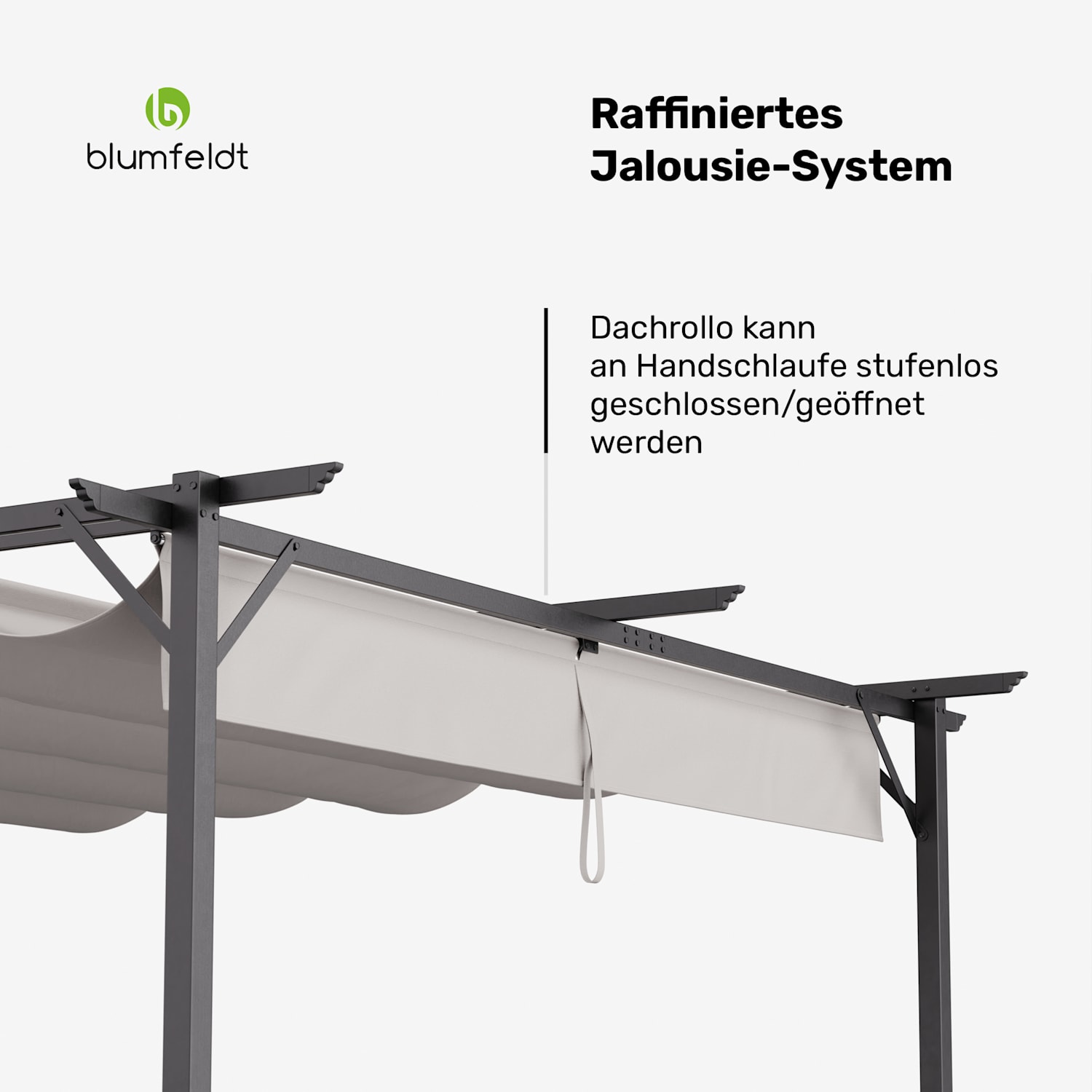 Blumfeldt Pantheon Robust Pergola 3x4m wetterbeständig Stahl pulverbeschichtet 3 x 4 m | ohne Seitenwände | Beige