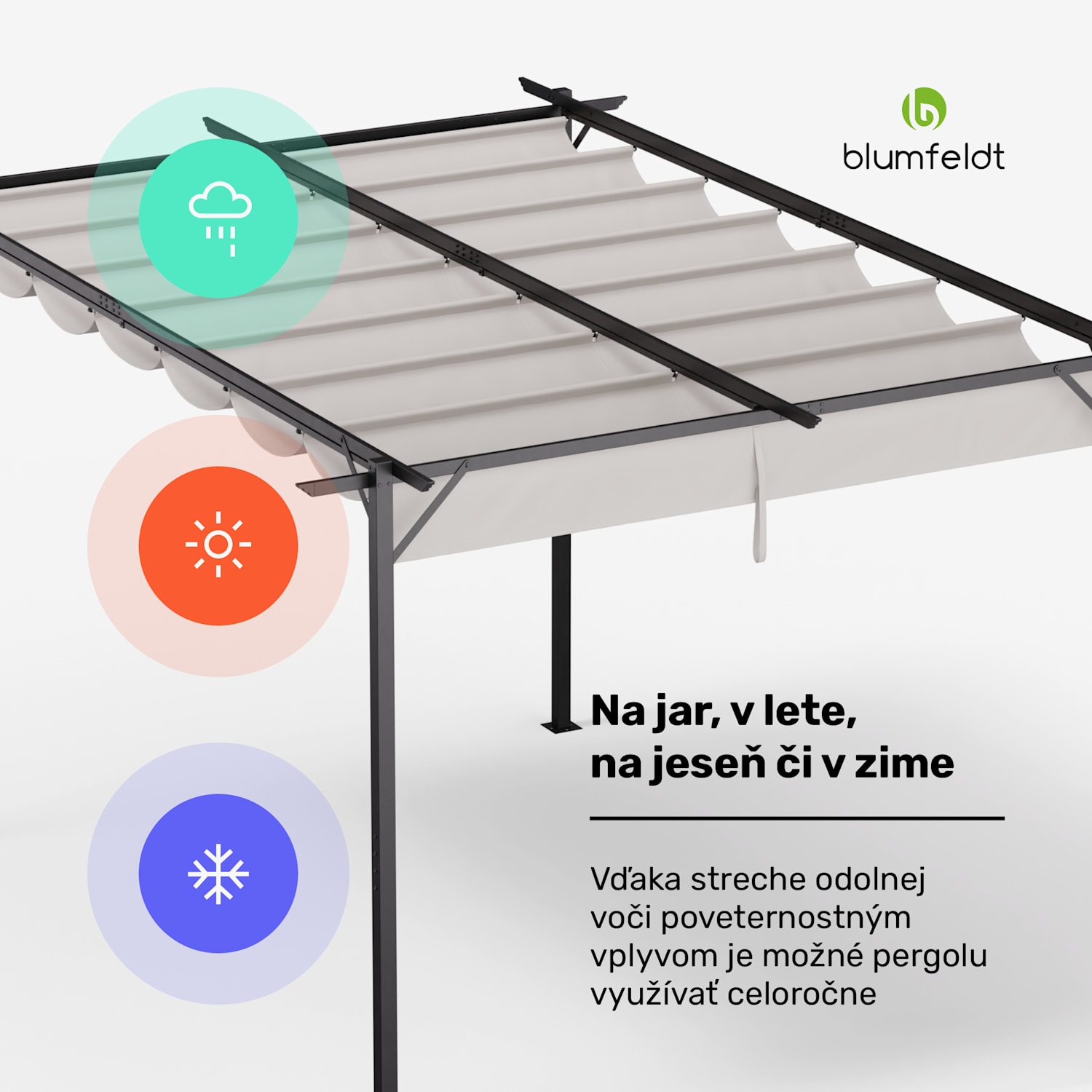 Blumfeldt Pantheon Robust, pergola, 3 x 4 m, práškovo lakovaná oceľ odolná voči poveternostným vplyvom 3 x 4 m | bez bočných panelov | Béžová