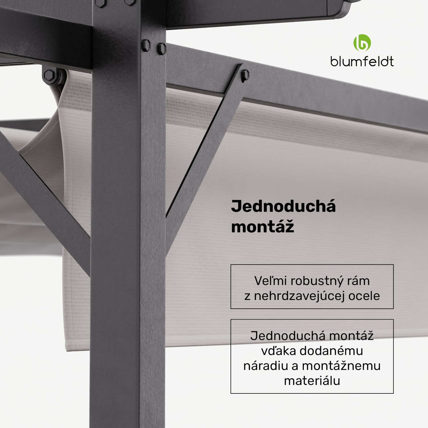 Blumfeldt Pantheon Robust, pergola, 3 x 4 m, práškovo lakovaná oceľ odolná voči poveternostným vplyvom 3 x 4 m | bez bočných panelov | Béžová