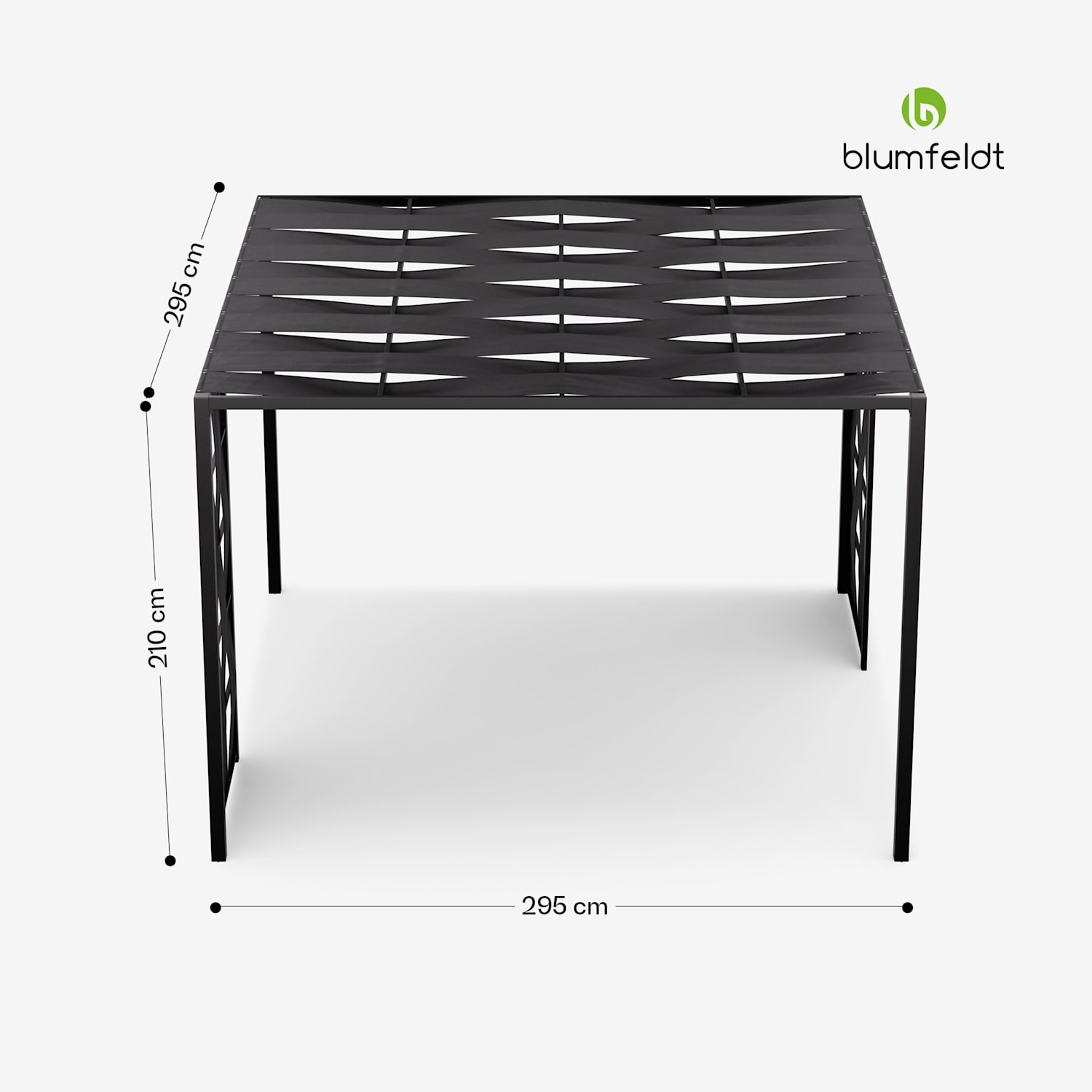 Blumfeldt Shade Cove, pergola tkaninowa, 3 x 3 m, ściany boczne, malowanie proszkowe, odporna na warunki atmosferyczne modern | Czarny