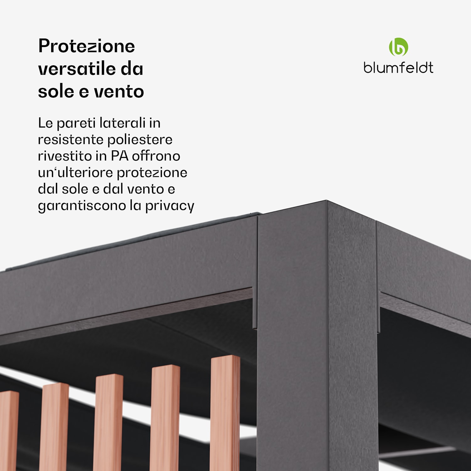 Blumfeldt Shade Cove Vert - Pergola, 3x3m, schermo per la privacy, verniciatura a polvere, resistente alle intemperie Vert | Preto